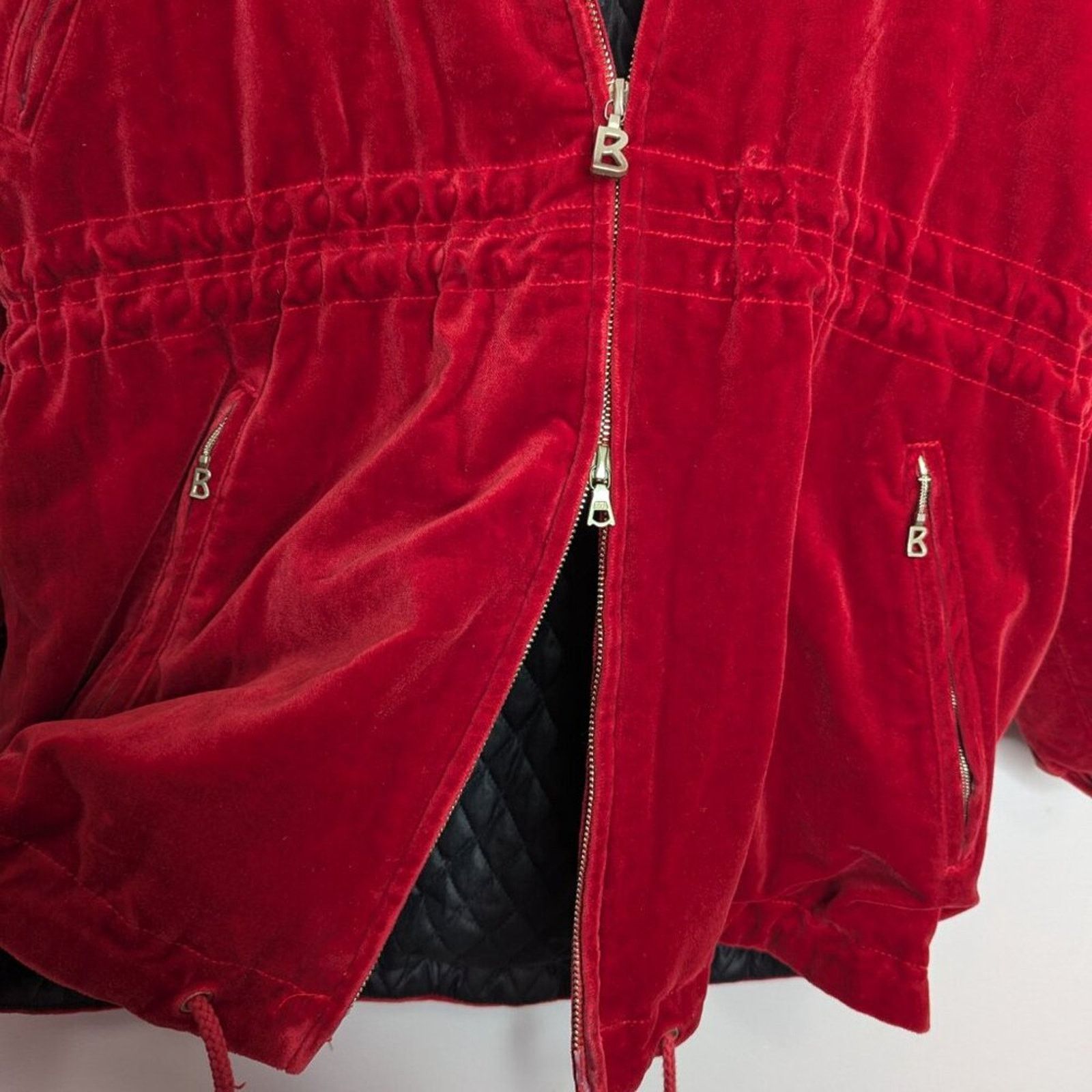 Bogner Bogner Red Velvet Long Sleeve Hooded Zip Up Jacket Pockets Size M / US 6-8 / IT 42-44 - 12 Thumbnail