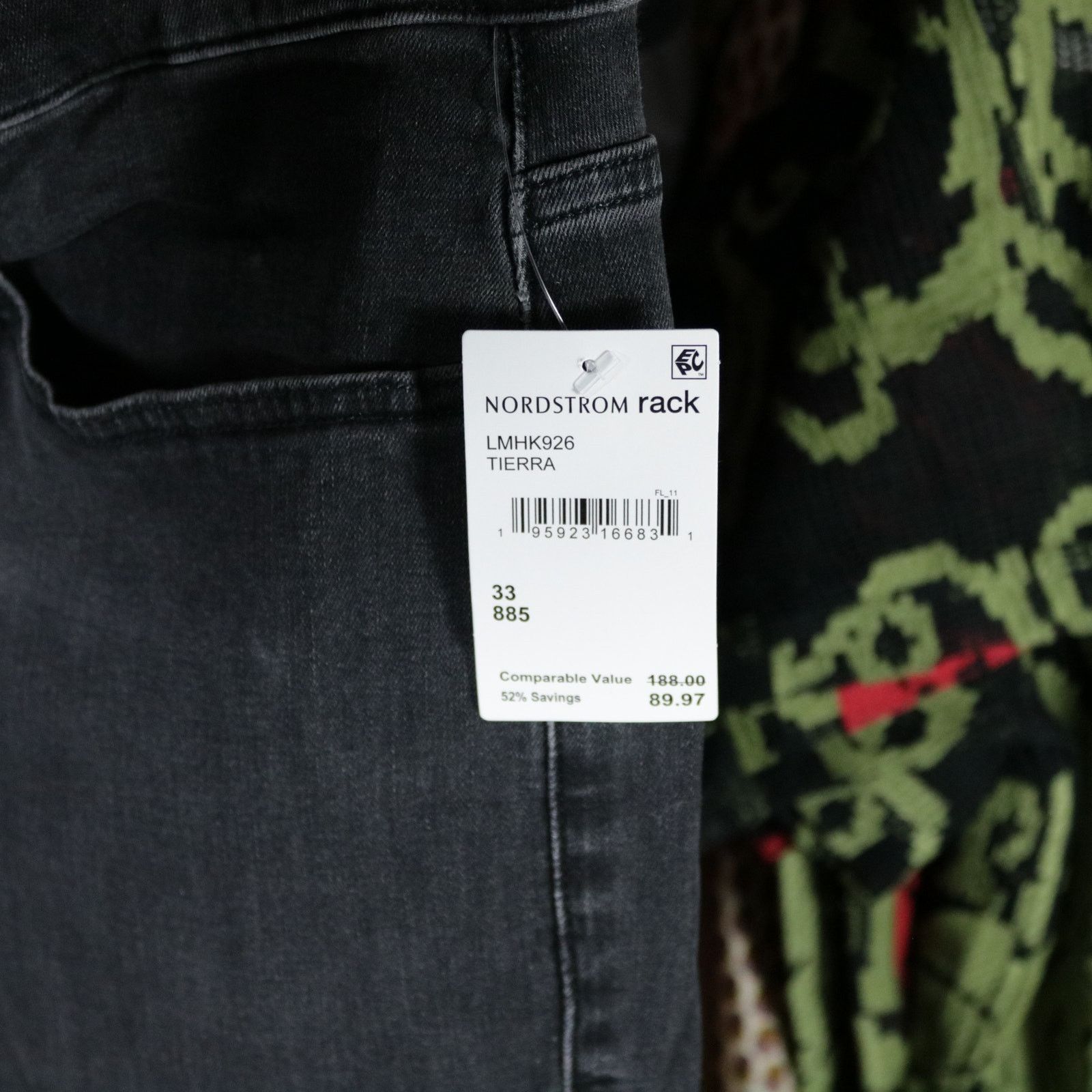 Frame Frame Denim L'Homme Skinny Tierra Black Gray Jeans 33 Size US 33 - 4 Thumbnail