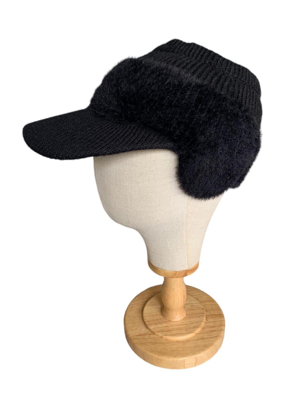 Japanese Brand Earflap with Fur Mohair Visor hats Size ONE SIZE - 1 Thumbnail
