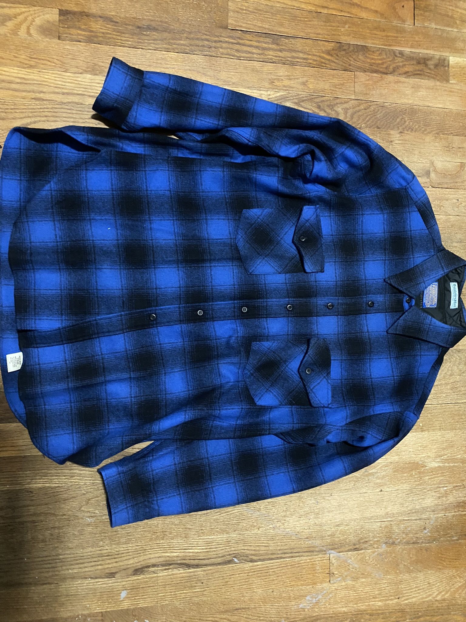 image of Vintage With Tags Pendleton Wool Flannel in Blue/Black, Men's (Size XL)