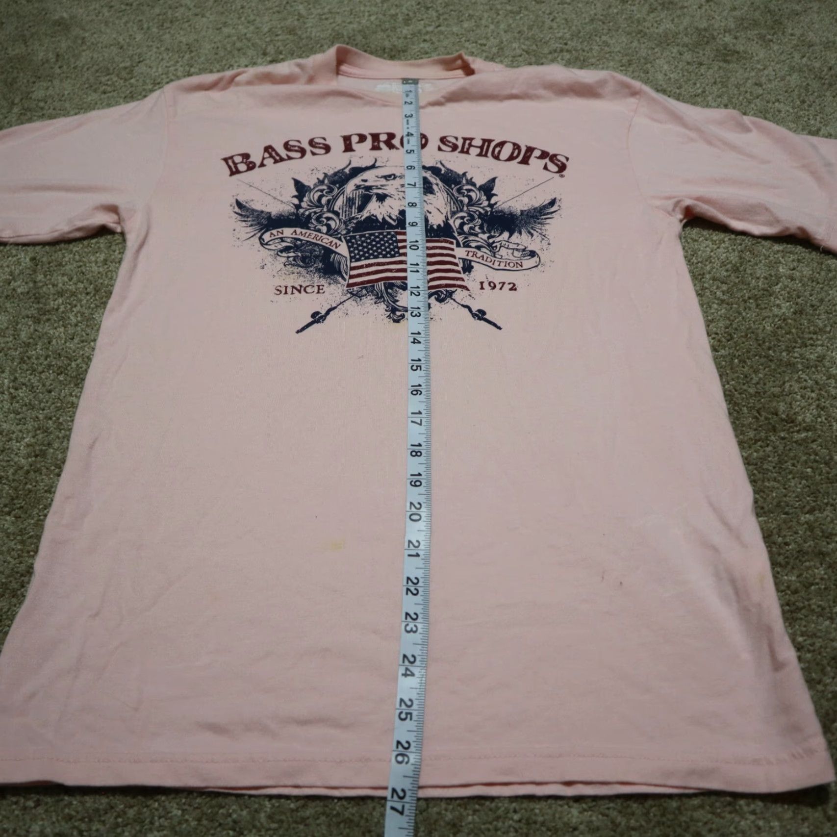 Bass Pro Shops Bass Pro Shop T-Shirt Men S Pink Short Sleeve Cotton Logo Patriotic 2010s Size US S / EU 44-46 / 1 - 5 Thumbnail