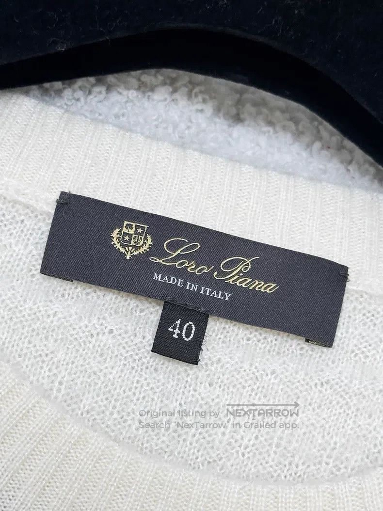 Loro Piana Loro Piana White Openwork Big Logo Mohair Knit Cardigan Ja Size XS / US 0-2 / IT 36-38 - 5 Thumbnail