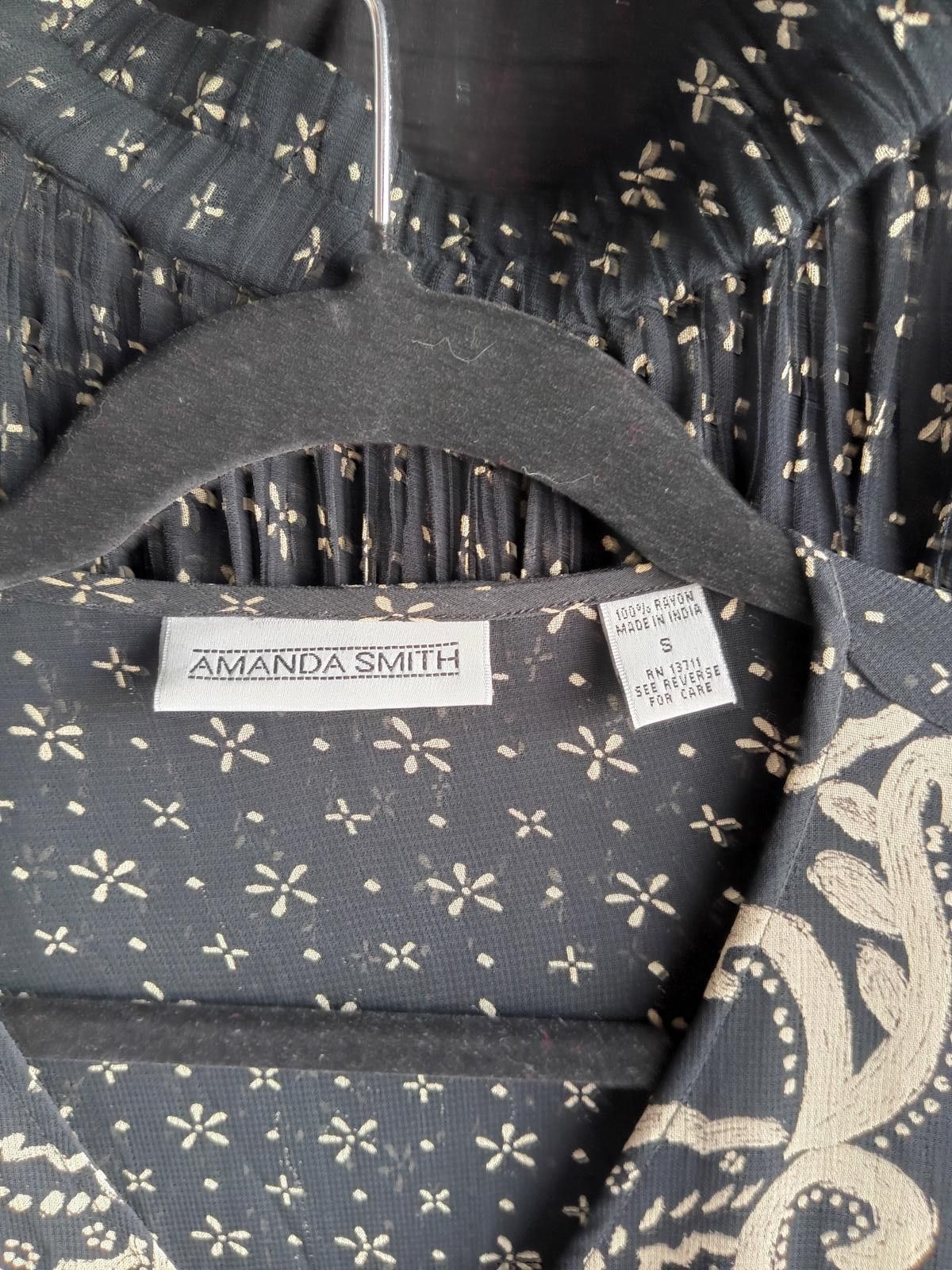 Designer Amanda Smith Women's Black & Cream Printed Maxi Dress Set Size S / US 4 / IT 40 - 3 Thumbnail