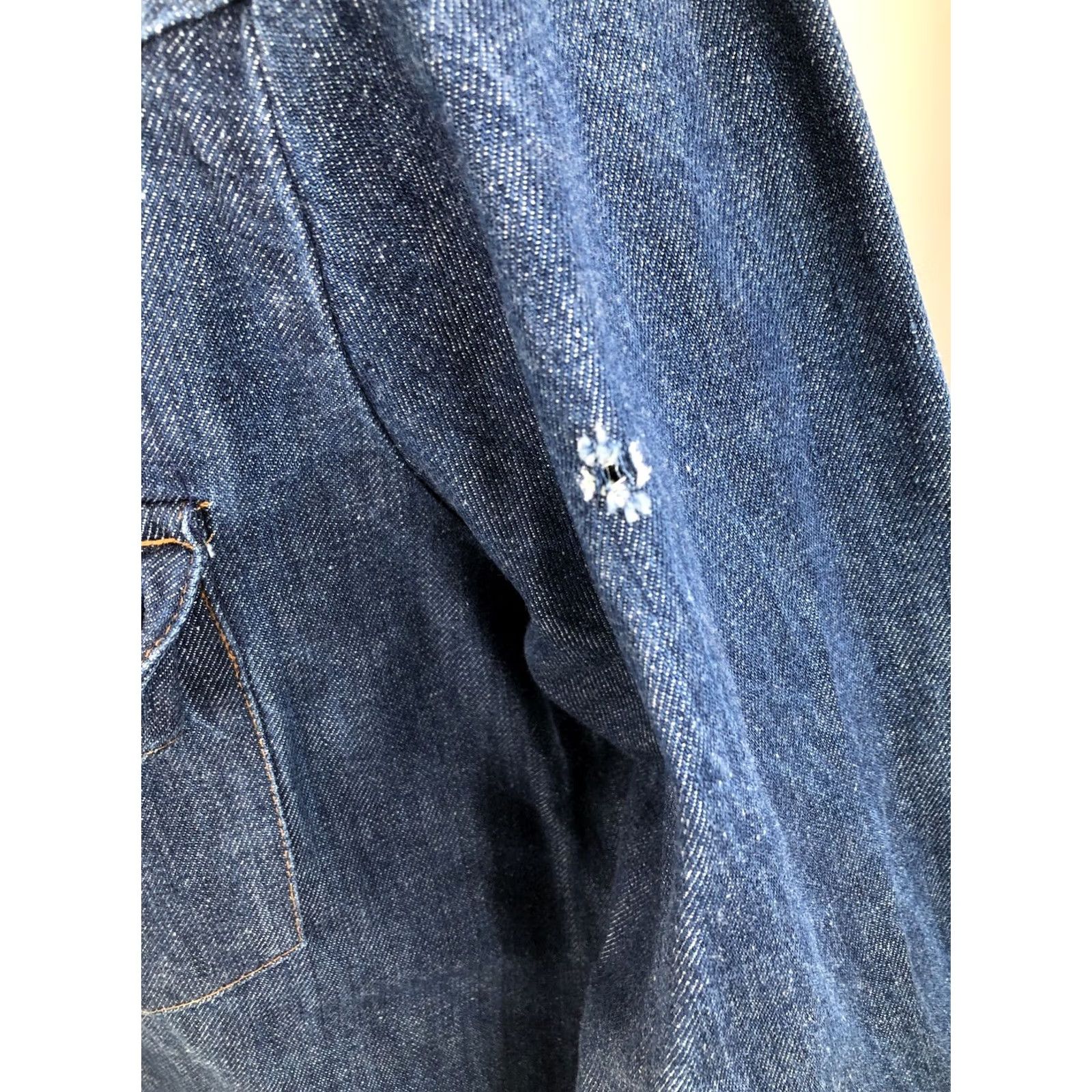 Levi's VINTAGE Levi's Western Denim Shirt Mens L Blue Collared Long Sleeve Button-Up Leather Butterfly? Size US L / EU 52-54 / 3 - 4 Thumbnail