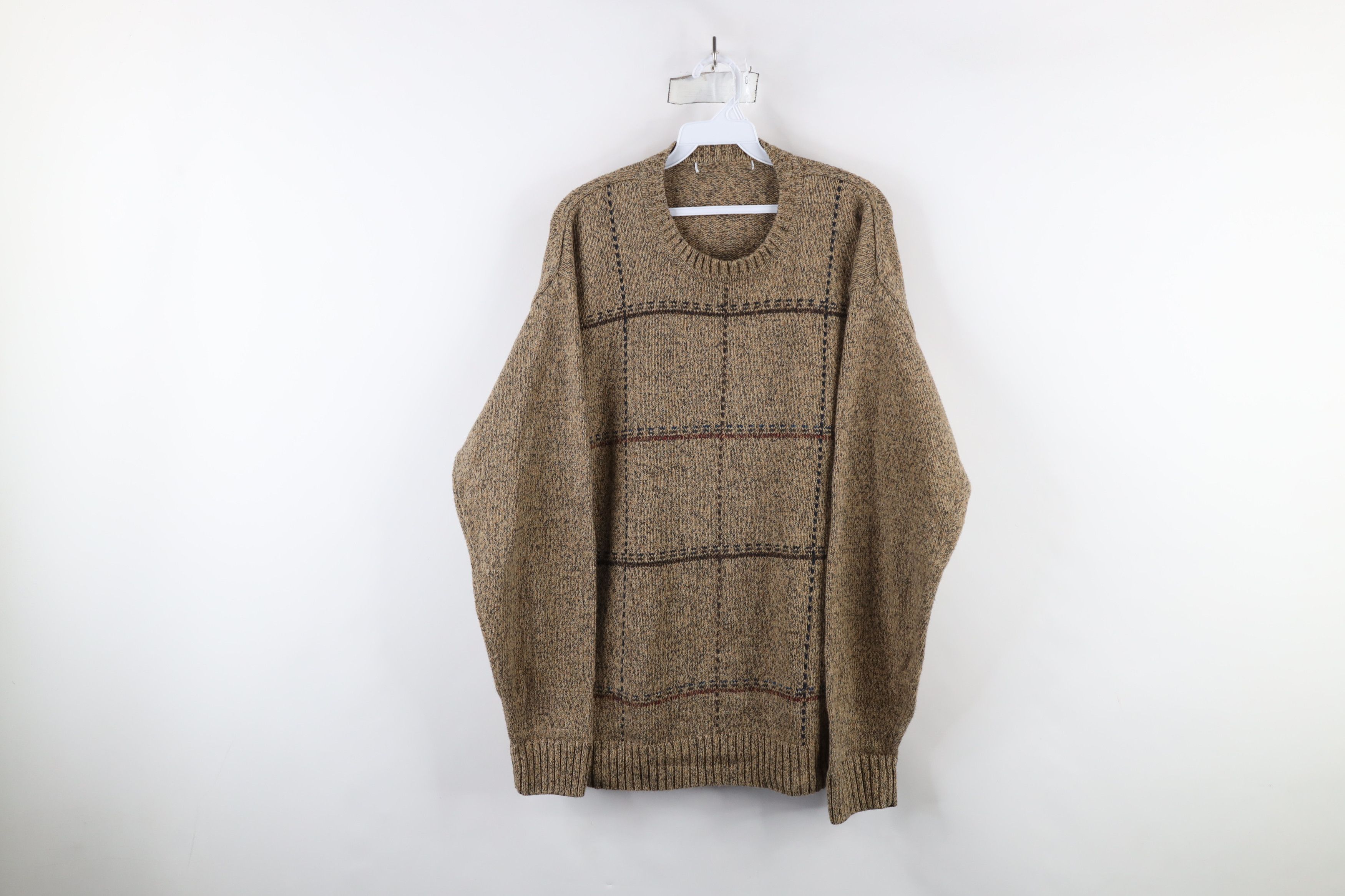 Vintage Vintage 90s Streetwear Knit Crewneck Sweater Earth Tone Size US XL / EU 56 / 4 - 1 Thumbnail