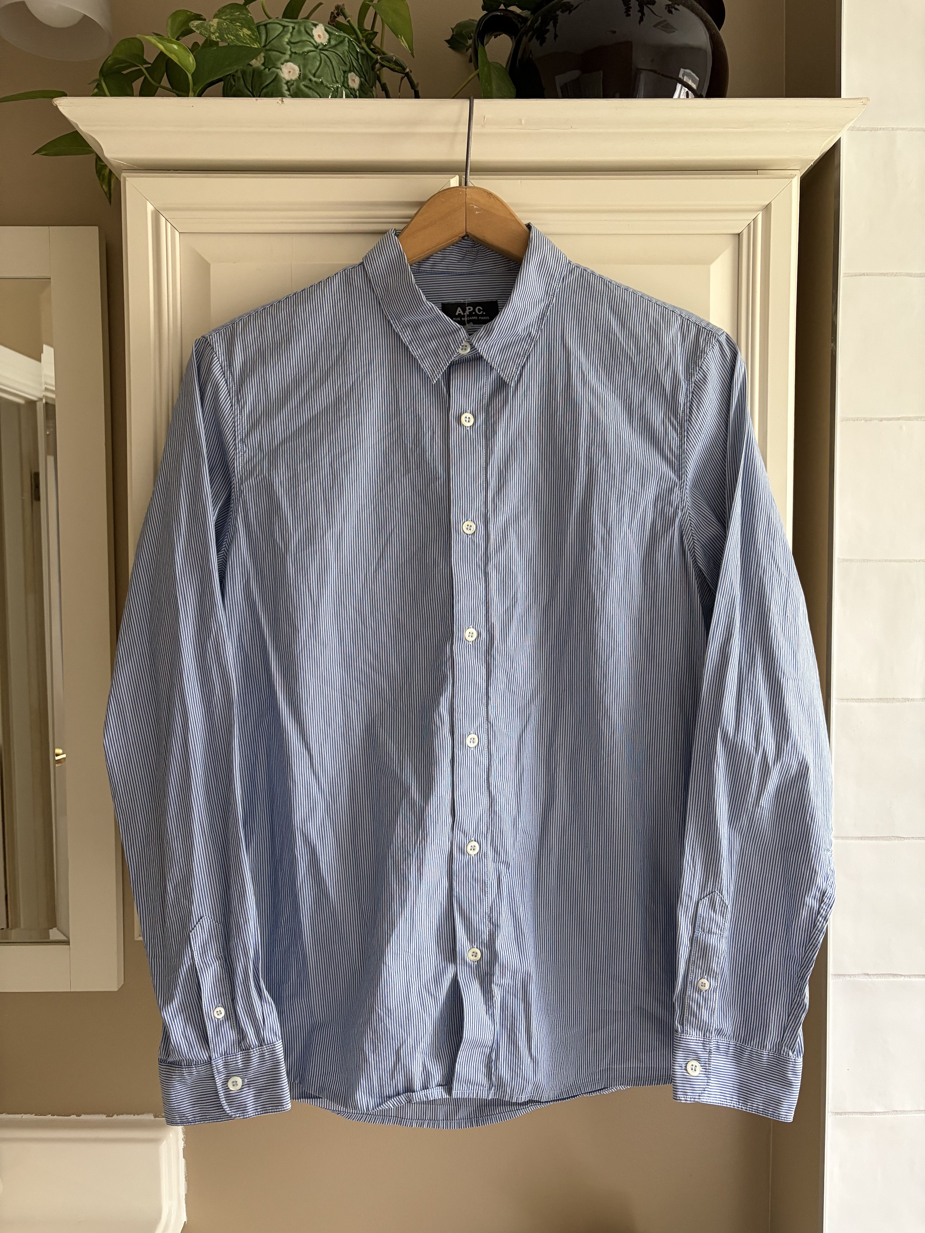 A.P.C. APC Striped Cotton Button Down Shirt Size US L / EU 52-54 / 3 - 1 Thumbnail