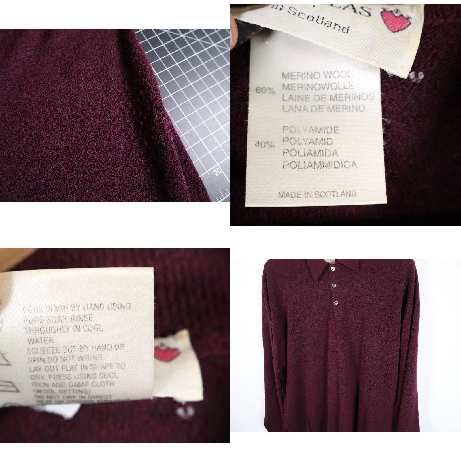 Vintage VINTAGE Clan Douglas Wool Blend Sweater Men 2XL Dark Red Scotland Textured Knit Pullover Size US XXL / EU 58 / 5 - 8 Thumbnail