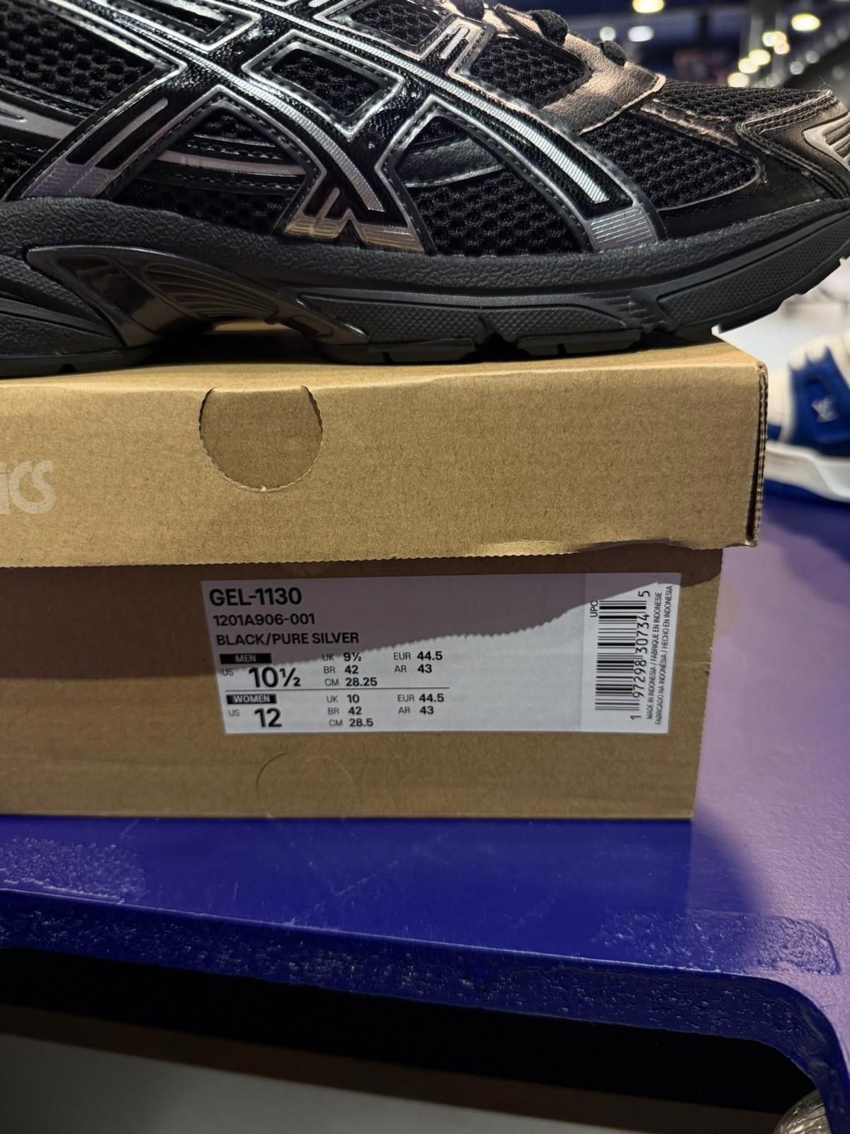 Asics ASICS Gel-1130 Black Pure Silver Men (10.5) 1201A906-001 NEW Size US 10.5 / EU 43-44 - 12 Thumbnail
