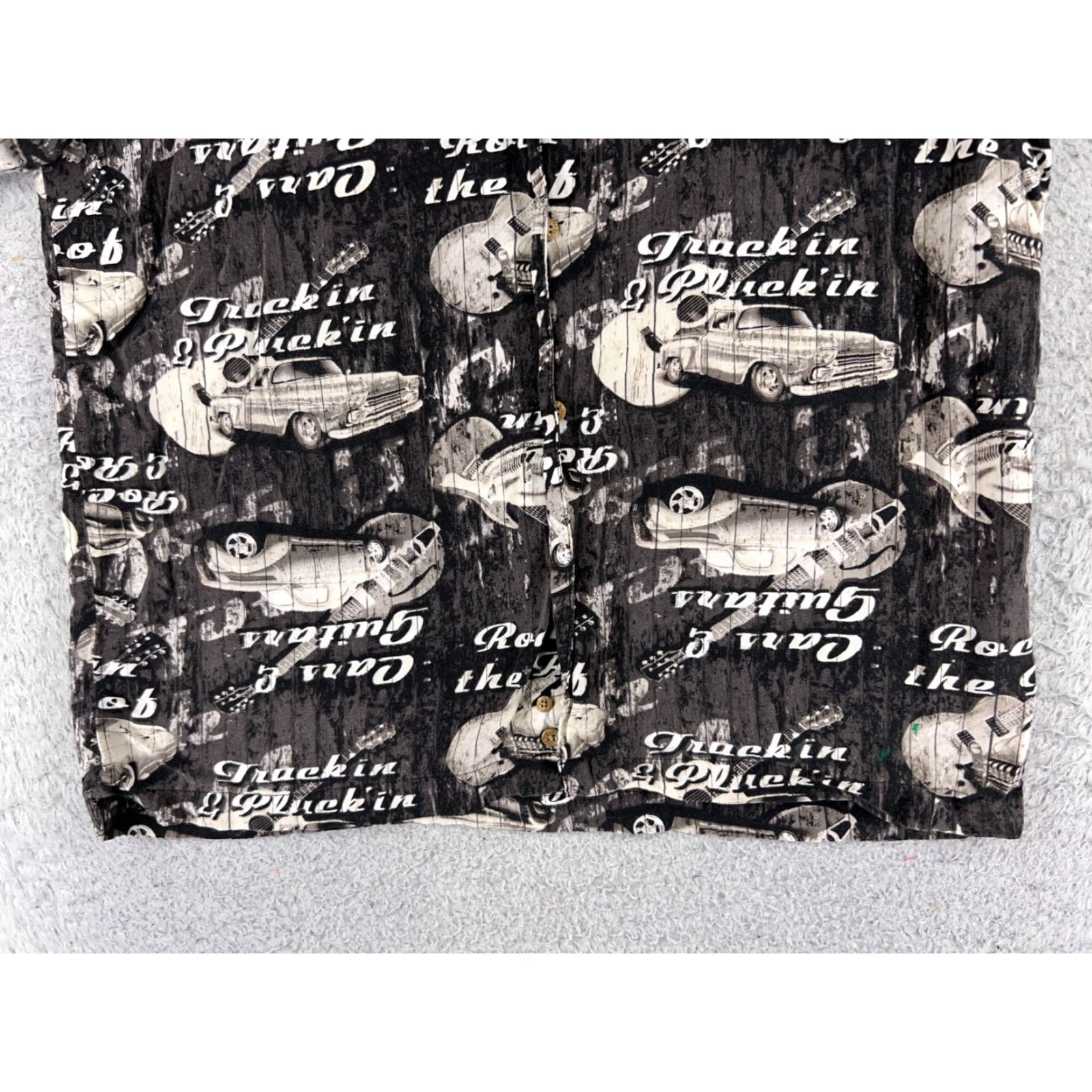 George George Shirt Adult Medium Black White Truckin & Pluckin Country Music Guitar Size US M / EU 48-50 / 2 - 5 Thumbnail