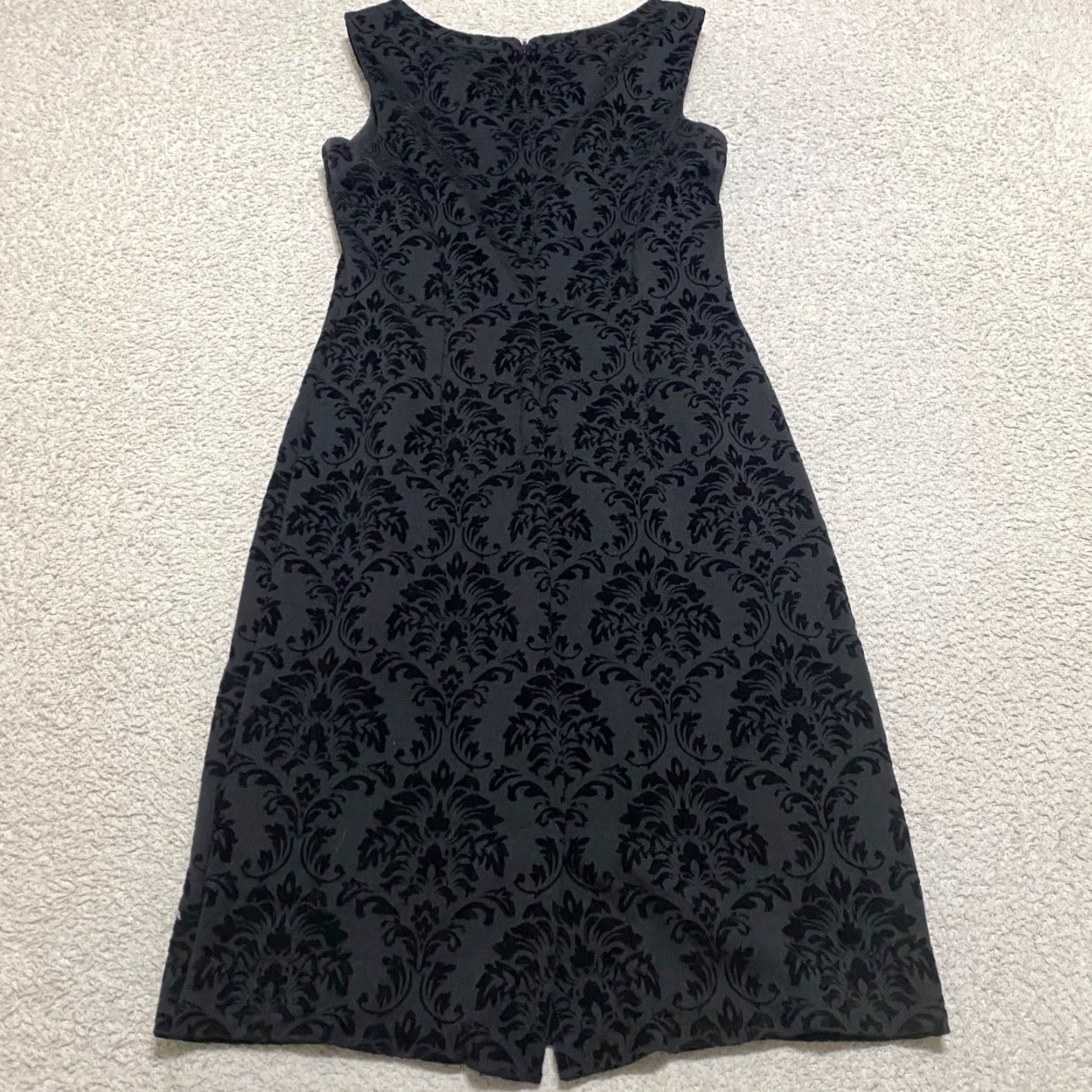 J.McLaughlin J. McLaughlin Womens XS Dress Geometric Black Velvet Burnout Sheath Sleeveless Size XS / US 0-2 / IT 36-38 - 2 Thumbnail