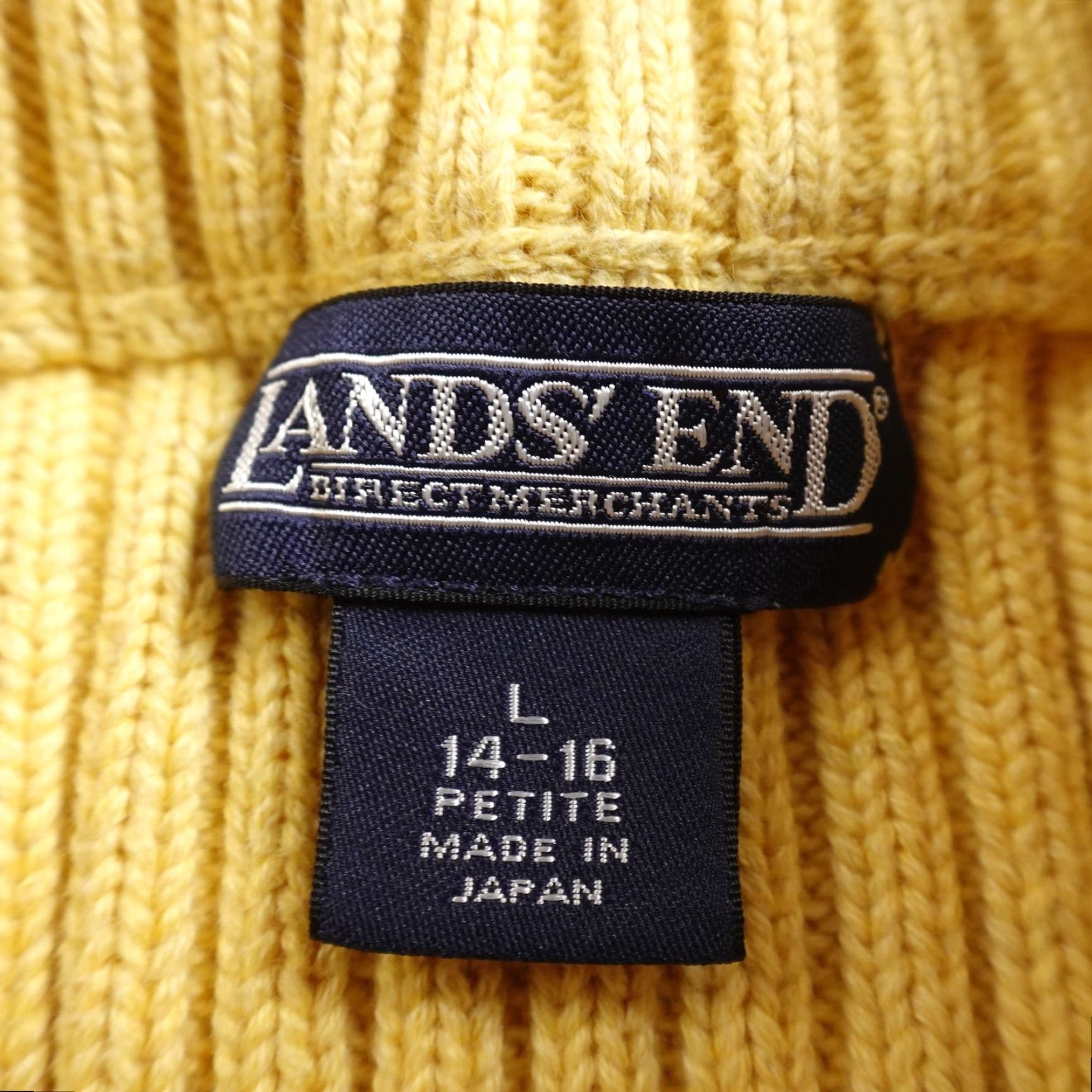 Lands' End VTG Lands End Cardigan Womens L Yellow Cable Knit Full Zip Sweater Jacket Japan Size L / US 10 / IT 46 - 4 Thumbnail