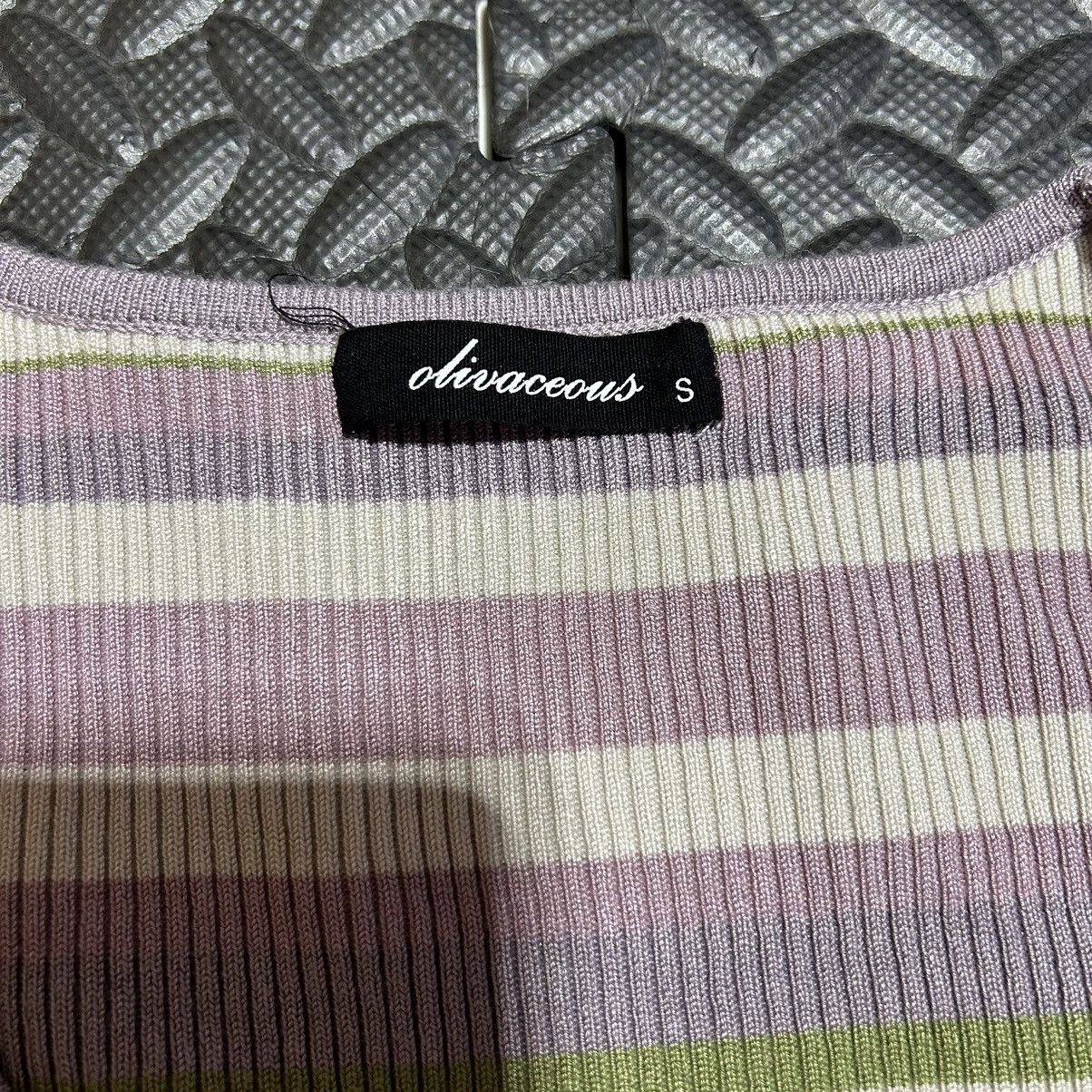Other Olivaceous Crop Top Ruched Striped Women’s Small Pastel Size S / US 4 / IT 40 - 2 Thumbnail