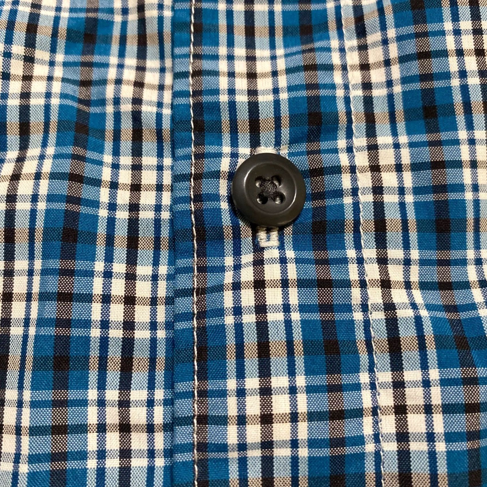 Chaps Chaps Mens Button-Up Shirt Blue Plaid Long Sleeve Nylon Polyester Collar-Down Regular Fit Size M Size US M / EU 48-50 / 2 - 4 Thumbnail