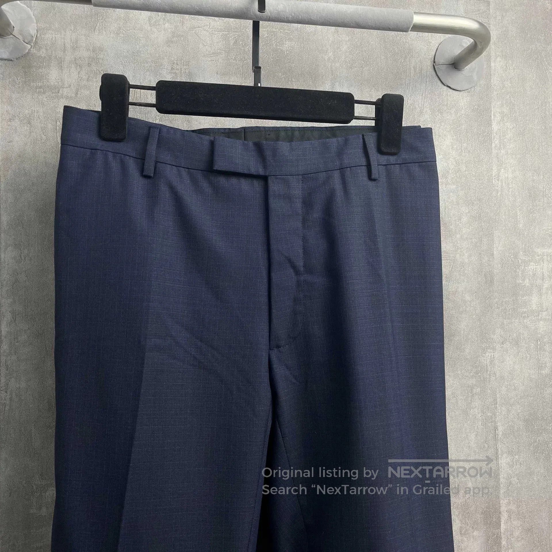 Dior Dior Navy Plaid Wool Casual Pants. Size US 35 - 2 Thumbnail