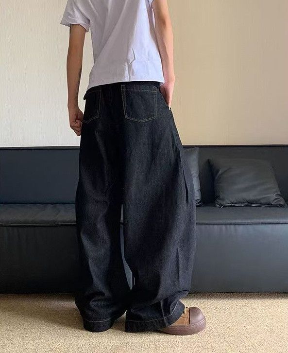 Japanese Brand American retro black street washed straight loose jeans Size US 32 / EU 48 - 3 Thumbnail