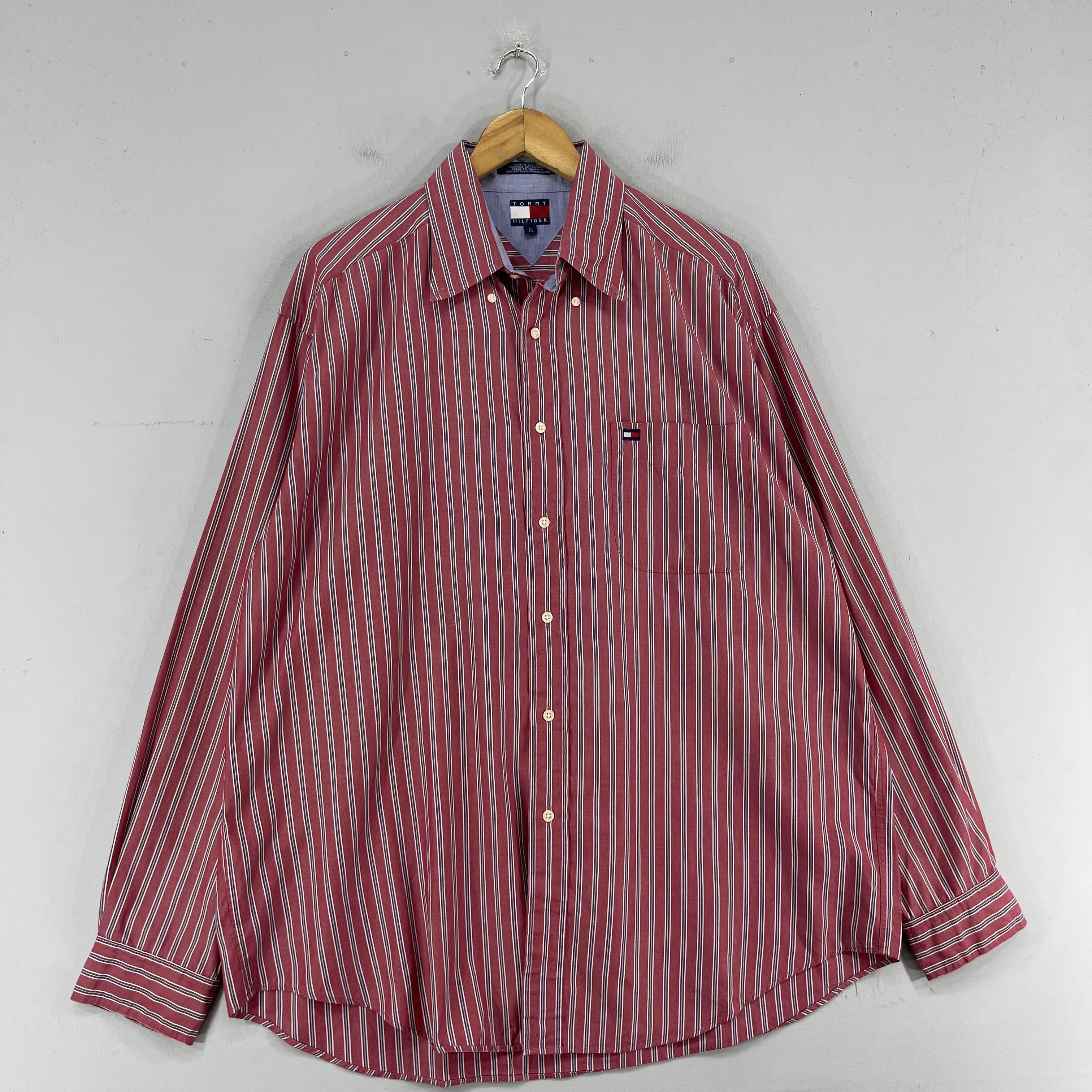 Tommy Hilfiger × Vintage Vintage TOMMY HILFIGER Multi Stripes Flannel Button Up Size US L / EU 52-54 / 3 - 4 Thumbnail