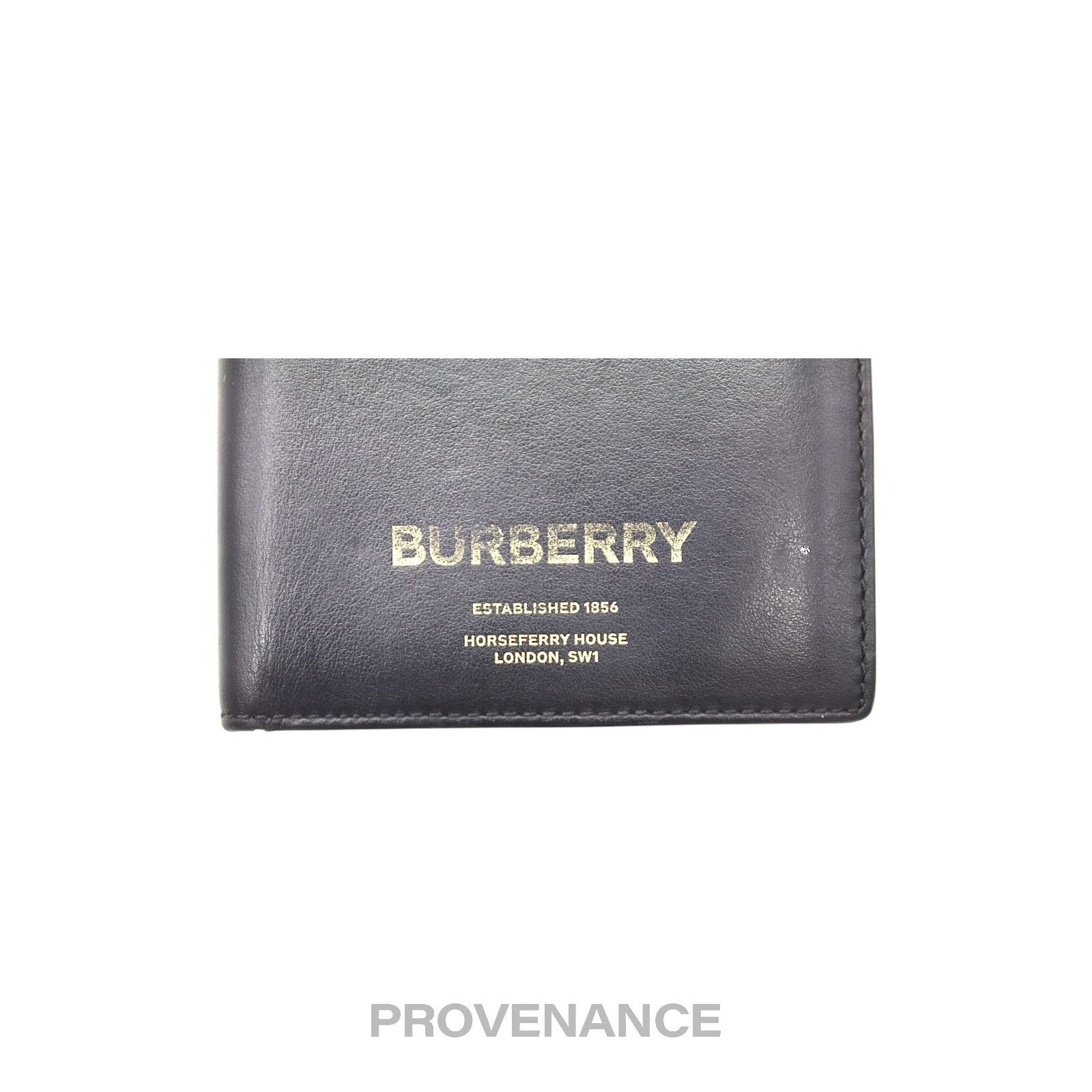 Burberry 🔴 Burberry Address Logo Bifold Wallet - Black Leather Size ONE SIZE - 6 Thumbnail
