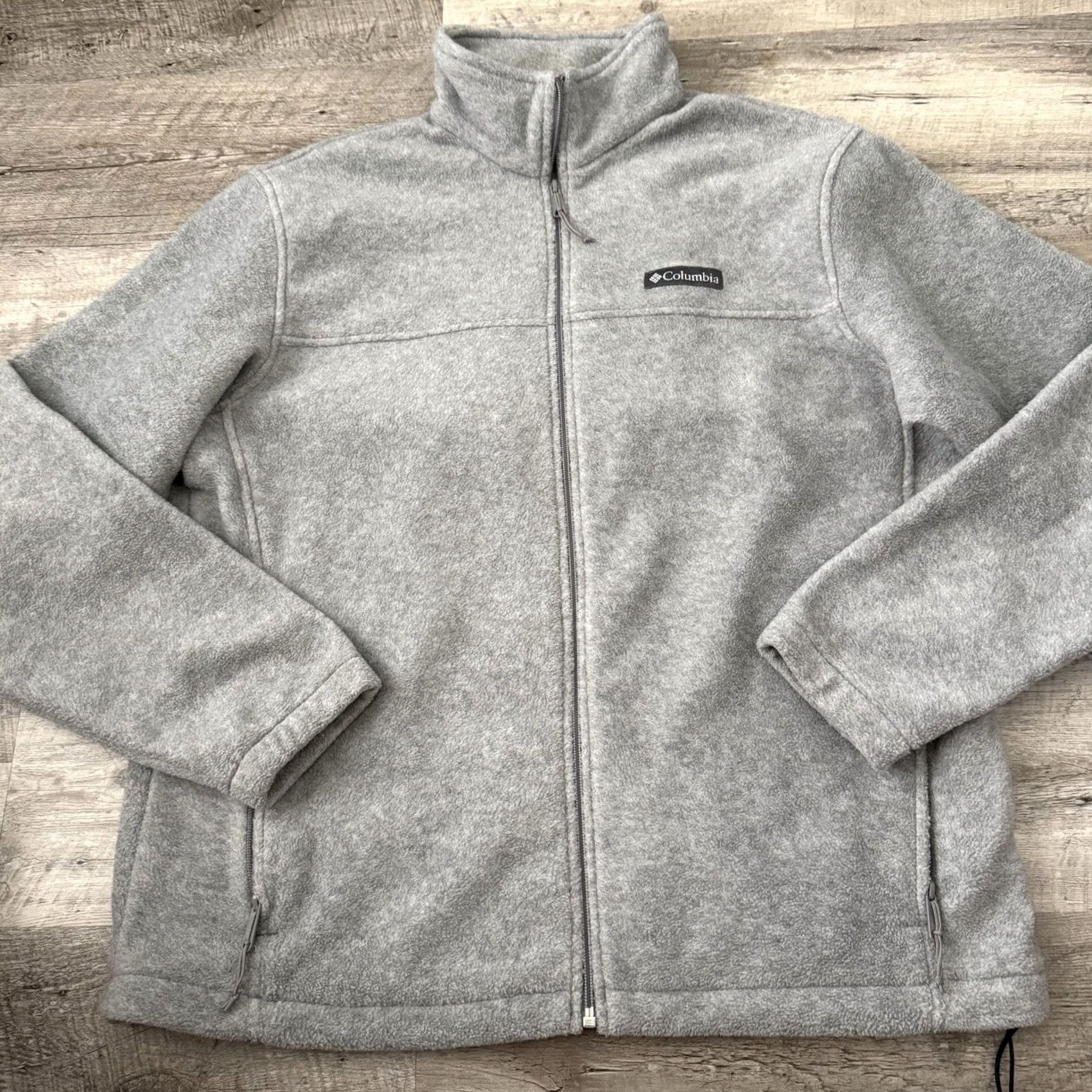 Vintage Columbia Jacket Mens L Steens Mountain Fleece Full Zip Gray Solid Outdoor Casual Workwear Golf Hiking Walking | 29.5" Length | Regular Fit Size US L / EU 52-54 / 3 - 3 Thumbnail