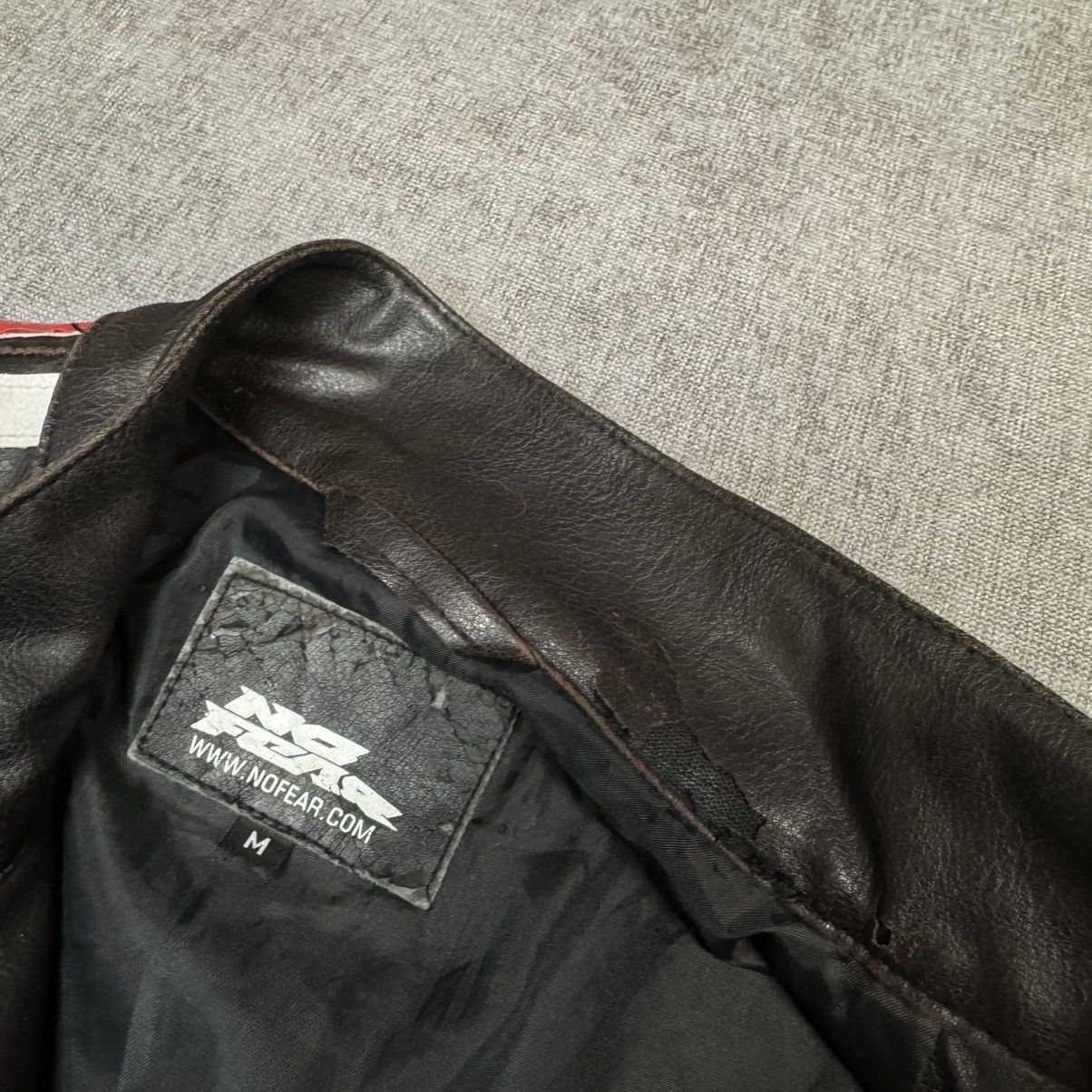 No Fear × Vintage Vintage leather jacket No Fear Racing retro 90s Size US M / EU 48-50 / 2 - 9 Thumbnail