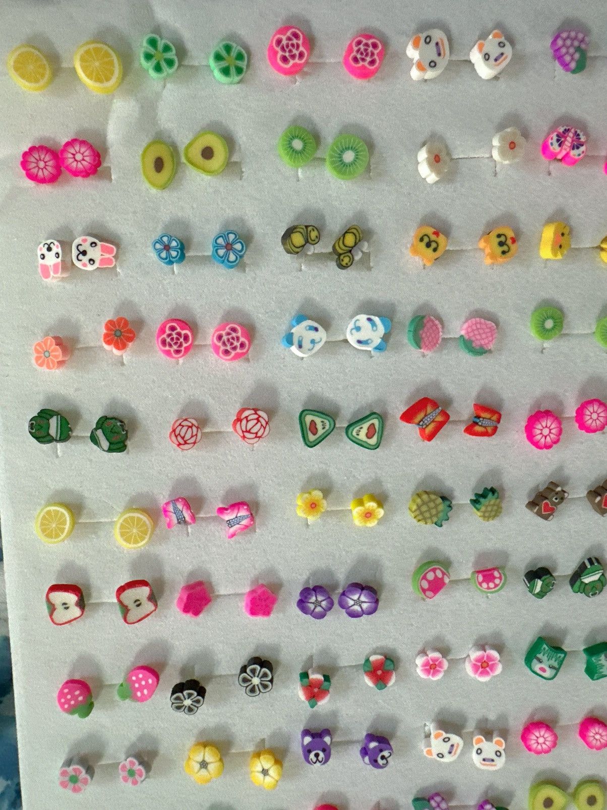 Designer 10 pair of baby earrings studs plastic harmless post lightwe Size ONE SIZE - 13 Thumbnail