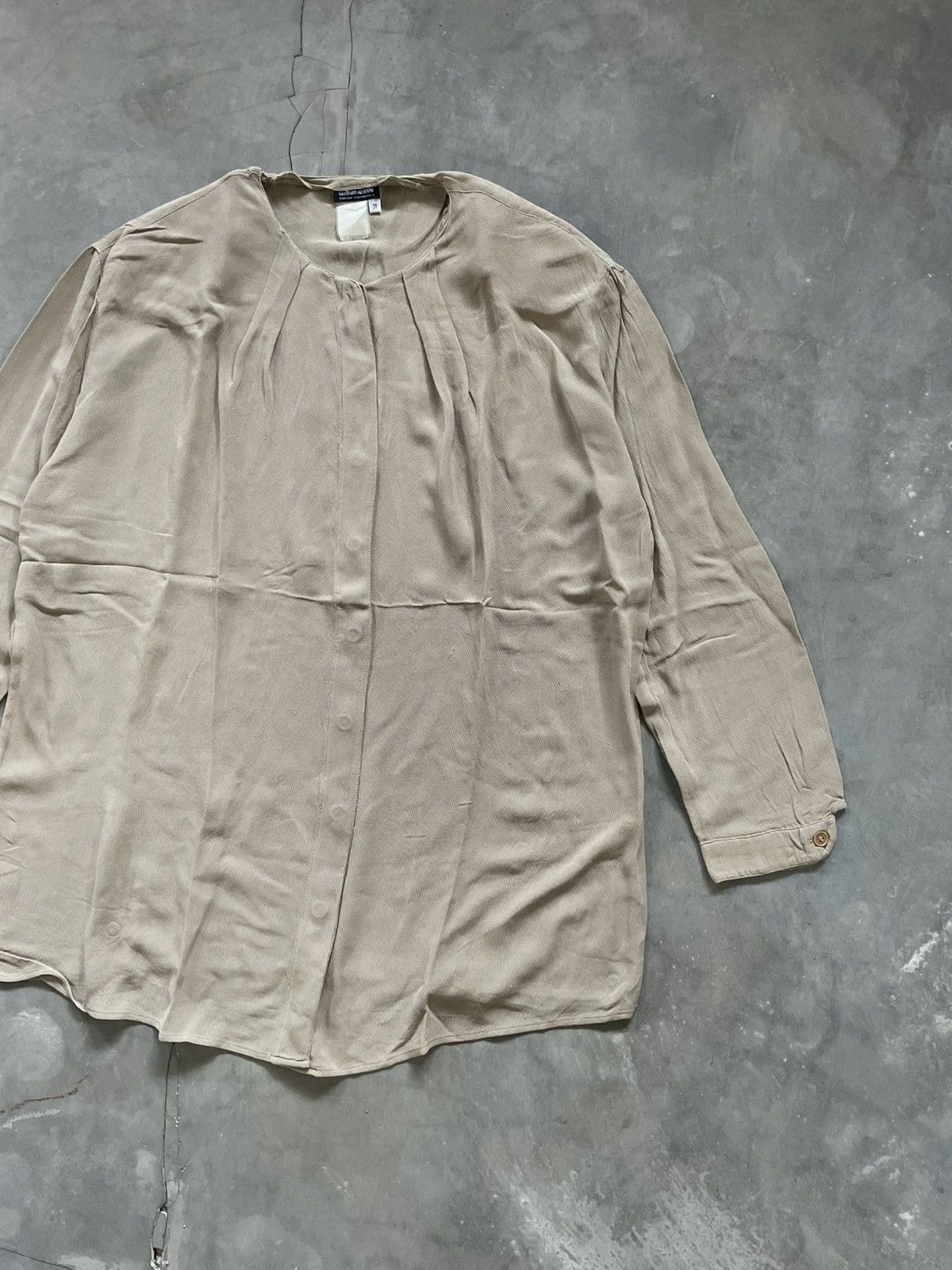 Giorgio Armani Vintage Giorgio Armani Archive Silk Pleated Blouse Size L / US 10 / IT 46 - 4 Thumbnail
