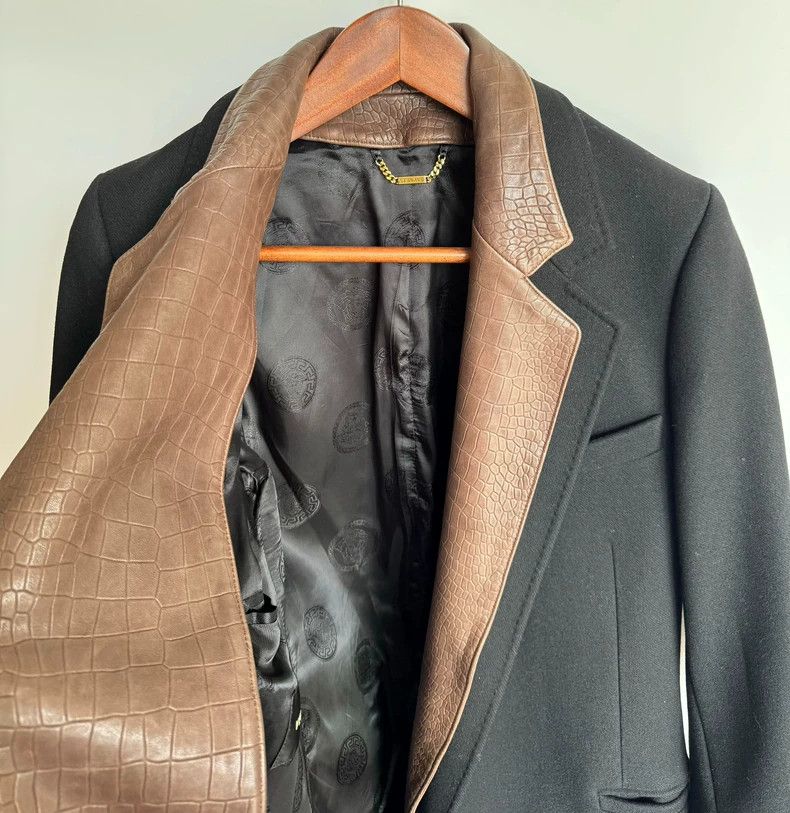 Versace Versace Double leather woolen coat coat Size M / US 6-8 / IT 42-44 - 6 Thumbnail