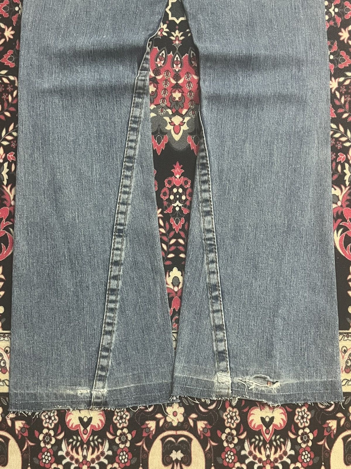 True Religion True Religion Joey Brown Leather Flap Pocket Flare Blue Jean Size US 28 / EU 44 - 11 Thumbnail