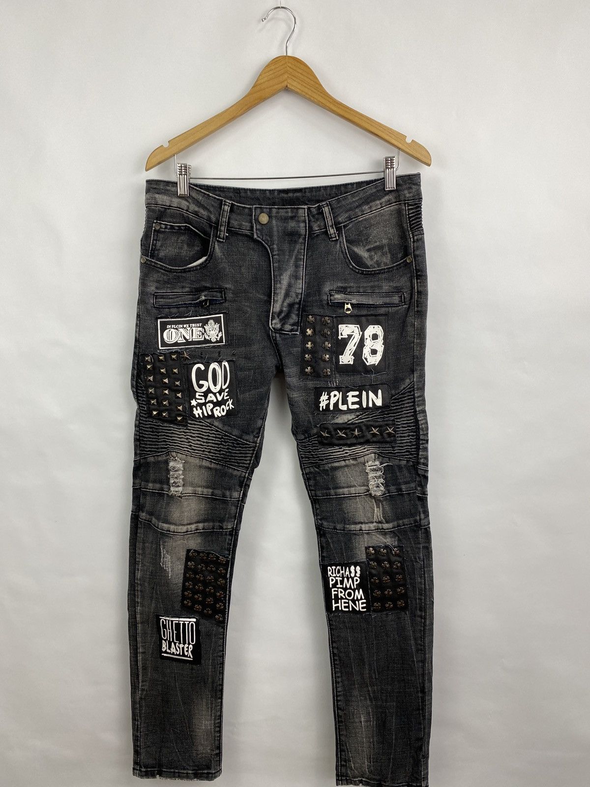 Japanese Brand 🇯🇵 Y2K Biepa Japan Japan Punk Metal Emo plain balmain style Size US 34 / EU 50 - 2 Thumbnail