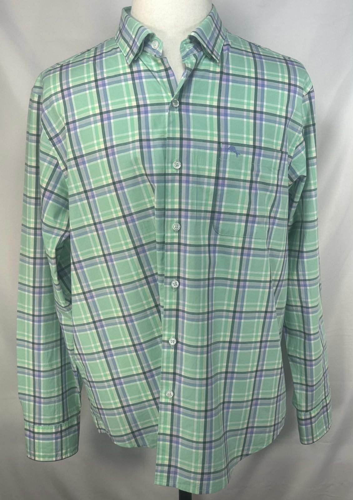Tommy Bahama Tommy Bahama Newport Coast Plaid Button Up Shirt Green Men L Size US L / EU 52-54 / 3 - 1 Thumbnail