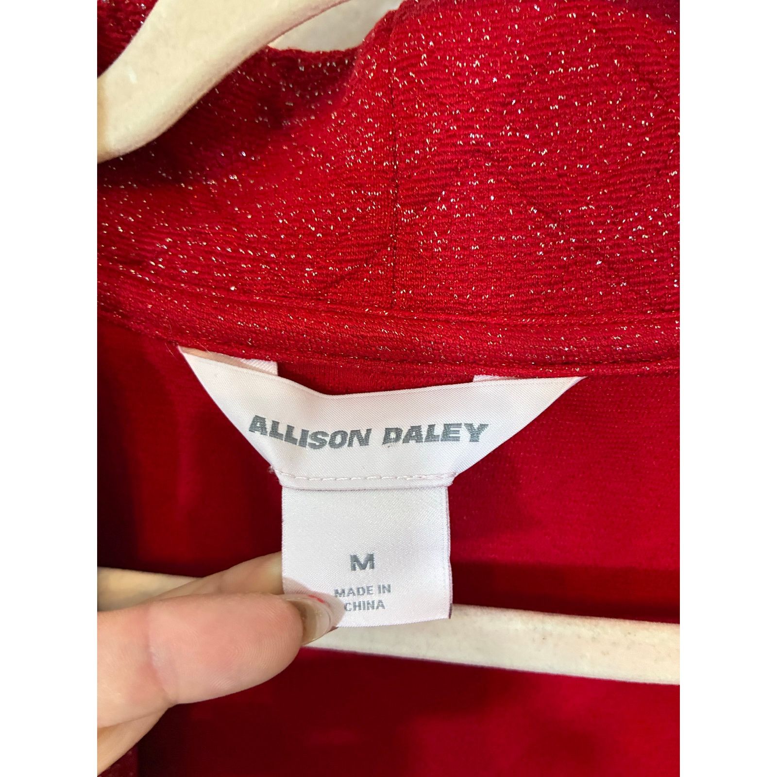 Other Allison Daley Crimson Red Shimmer 3/4 Sleeve Cardigan M Size M / US 6-8 / IT 42-44 - 4 Thumbnail