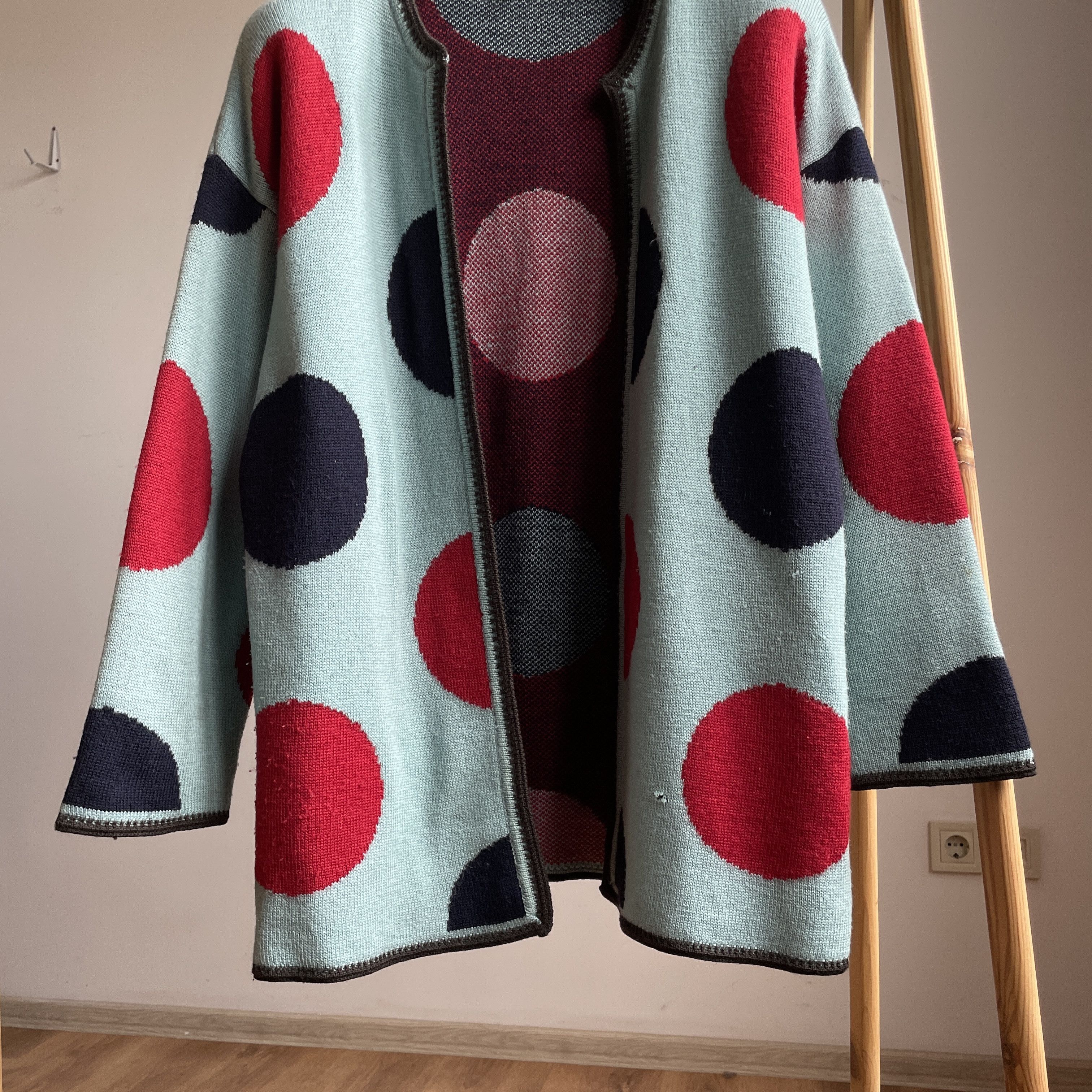 Emporio Armani Emporio Armani Vintage Wool Polka Dot Open Cardigan Jacket Size 3XL / US 20-22 - 5 Thumbnail