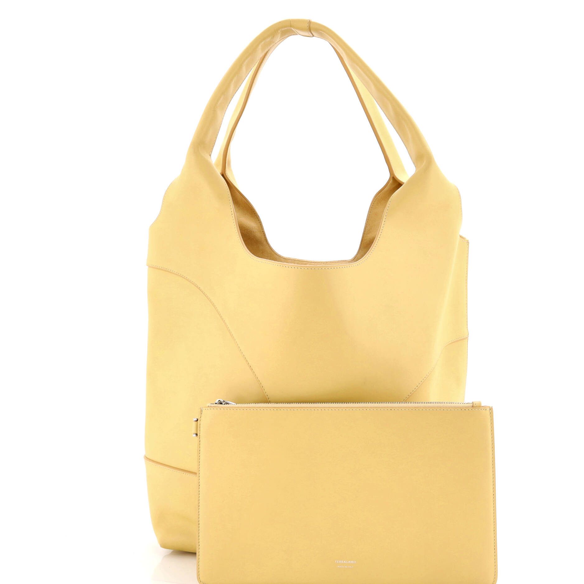 Salvatore Ferragamo Debossed Cut-Out Hobo Bag Leather Size ONE SIZE - 1 Thumbnail