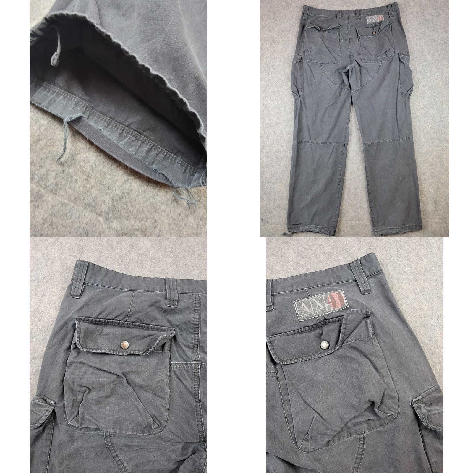 Armani Exchange Armani Exchange Cargo Pants Mens 38 Gray Drawstring Hem Front Zip Pockets Cargo Style Straight Leg 32in Inseam Size US 38 / EU 54 - 9 Thumbnail