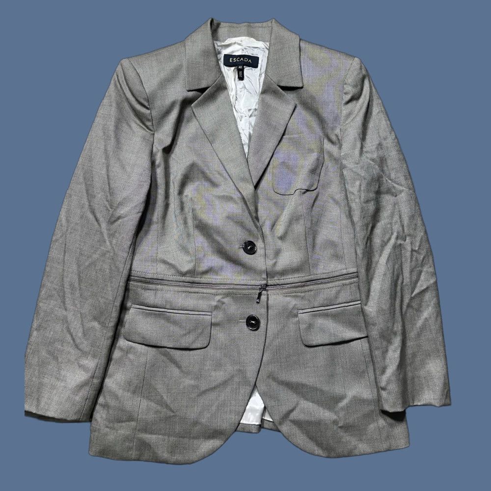 Escada Escada Pant Suit Wool Olive Green 40 Women Regular Size Style 5006784 MSRP 1550 Size 27" / US 4 / IT 40 - 1 Thumbnail
