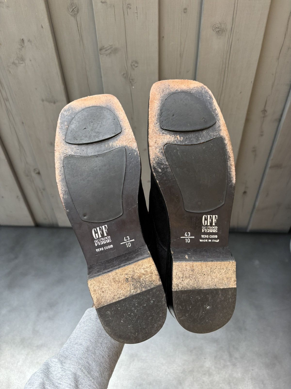 Gianfranco Ferre × Vintage Vintage Gianfranco Ferre Square Toe Suede Dress Shoes 80s 90 Size US 10.5 / EU 43-44 - 10 Thumbnail