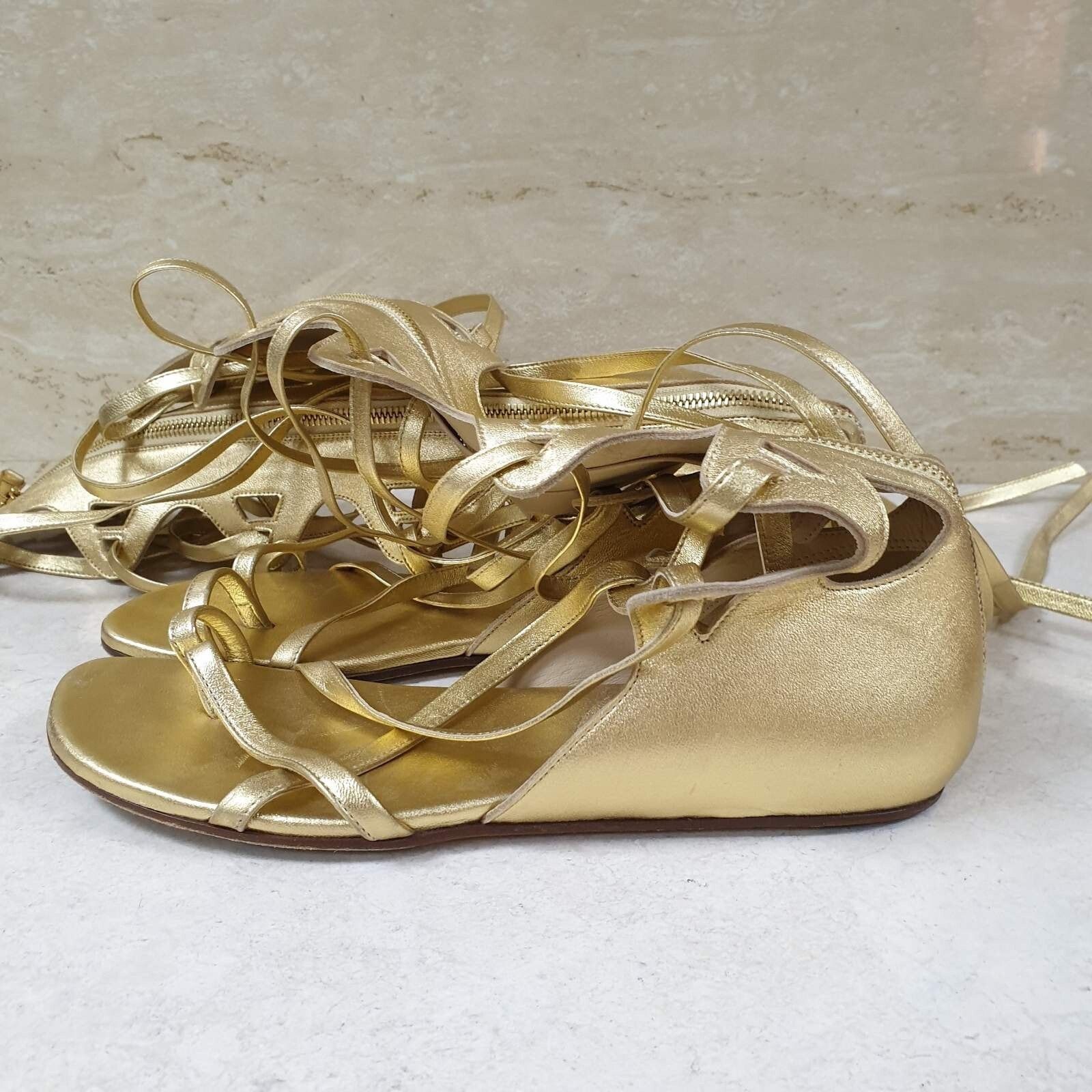 Chanel Chanel Gold Gladiator Sandals Sz.38 Size US 7 / IT 37 - 10 Thumbnail