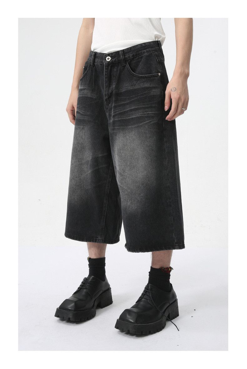 Japanese Brand × Jean American high street wide-leg washed denim shorts Size US 32 / EU 48 - 5 Thumbnail