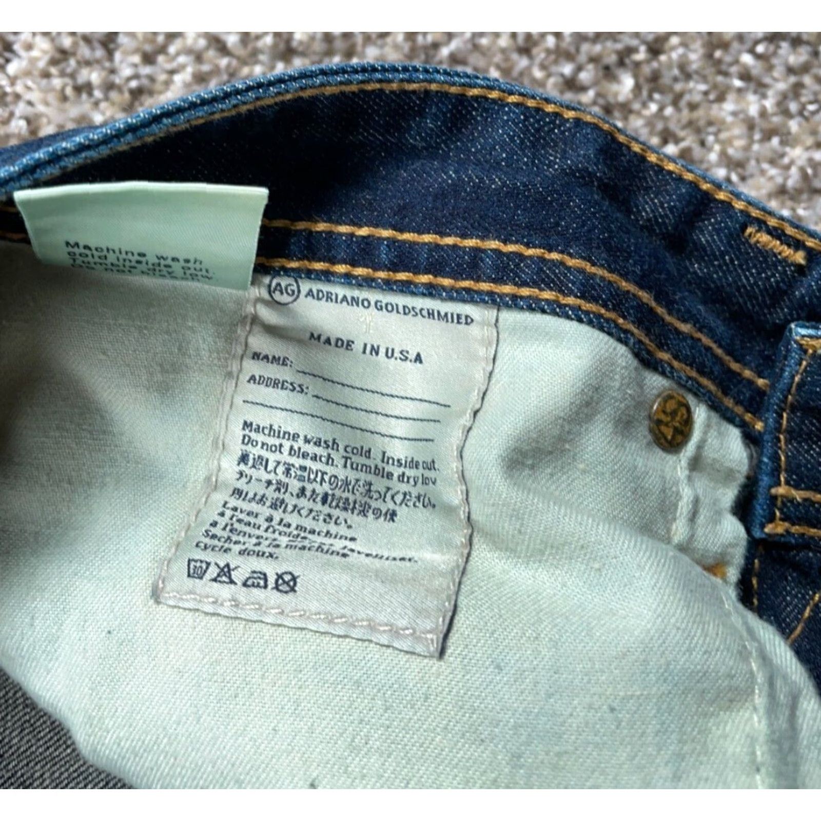 Denime VINTAGE AG Adriano Goldschmied Men’s Jeans 32 Straight Leg Blue Denim Casual US Made Size US 32 / EU 48 - 5 Thumbnail