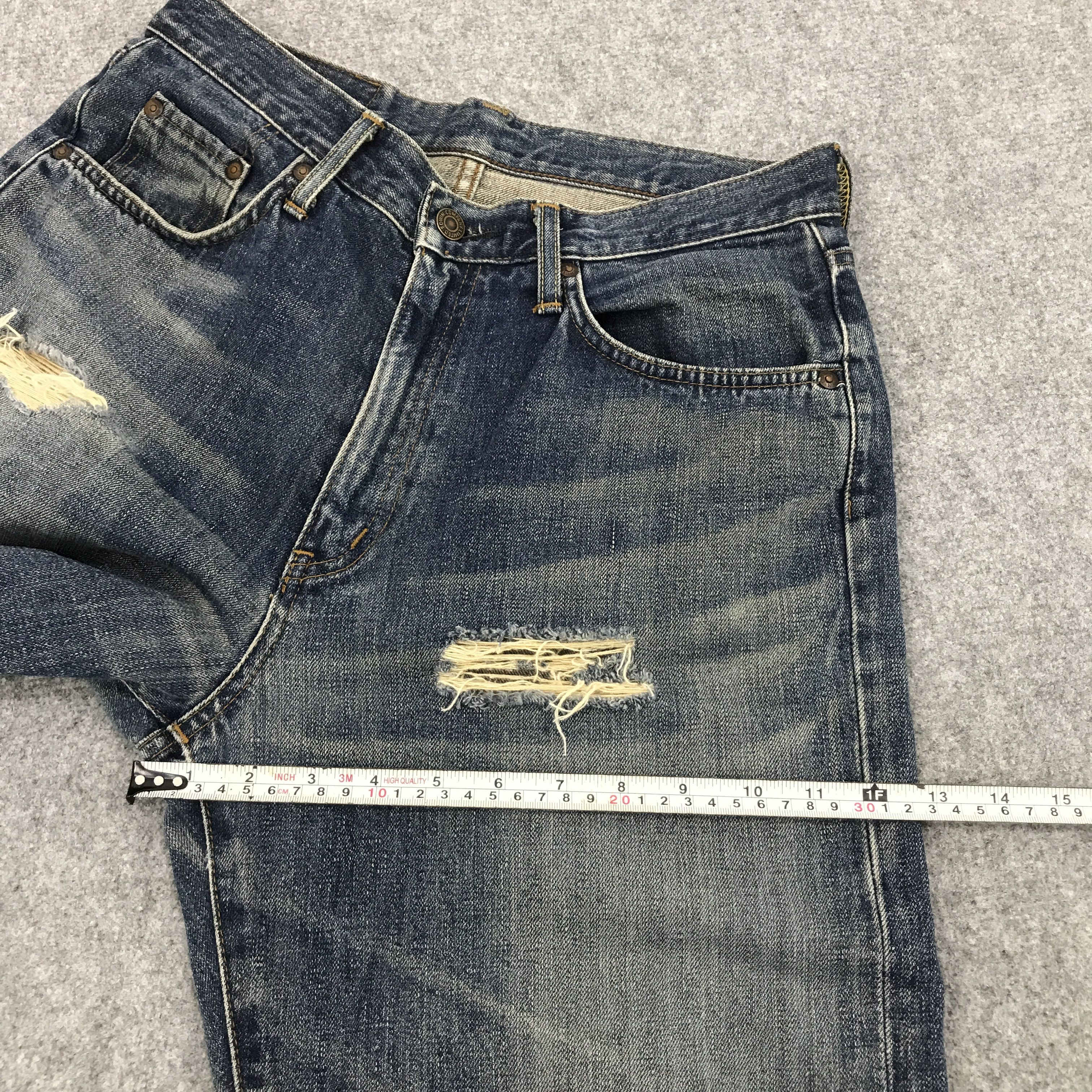 Edwin × Japanese Brand Baggy edwin Japan distressed jean pants Size US 30 / EU 46 - 11 Thumbnail