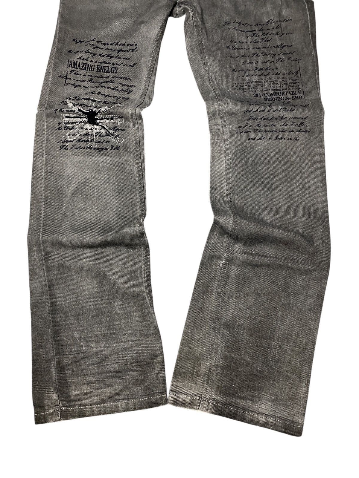 If Six Was Nine 2000's Bernings Sho Poem Britflag Seawash Jeans Size US 35 - 6 Thumbnail