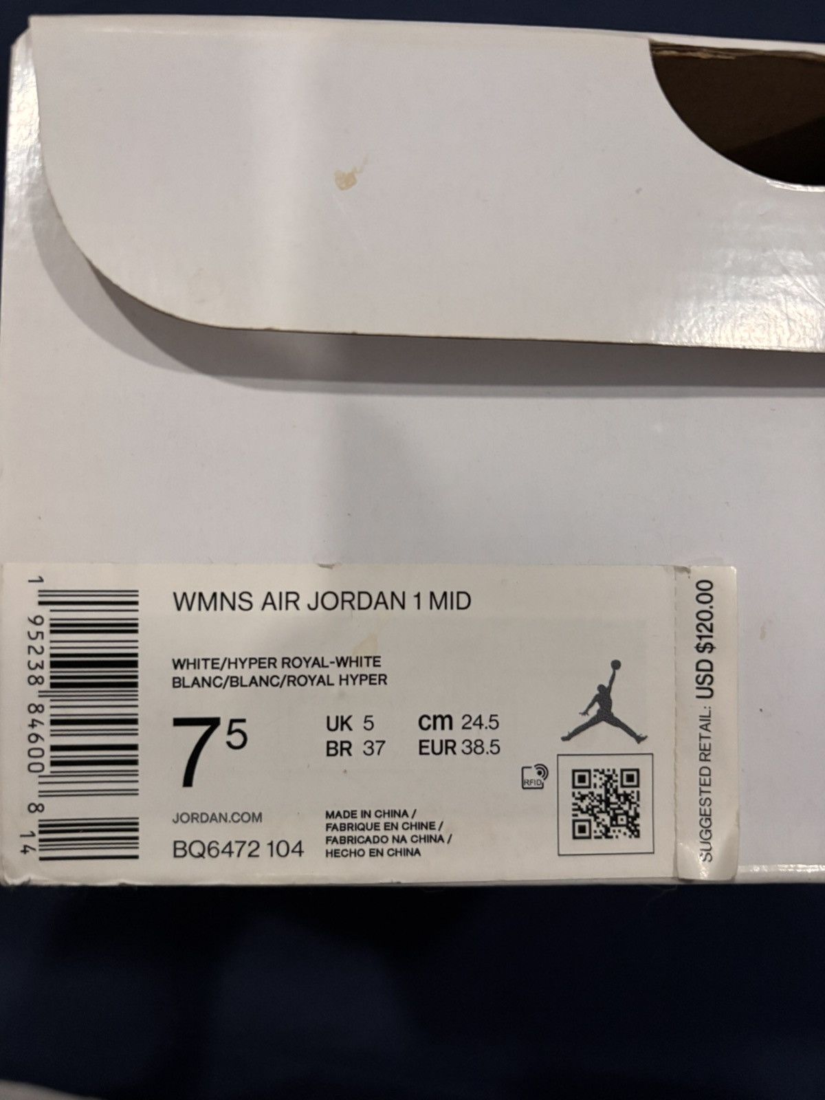 Nike Air Jordan 1 Mid Hyper Royal Size US 7.5 / IT 37.5 - 7 Thumbnail