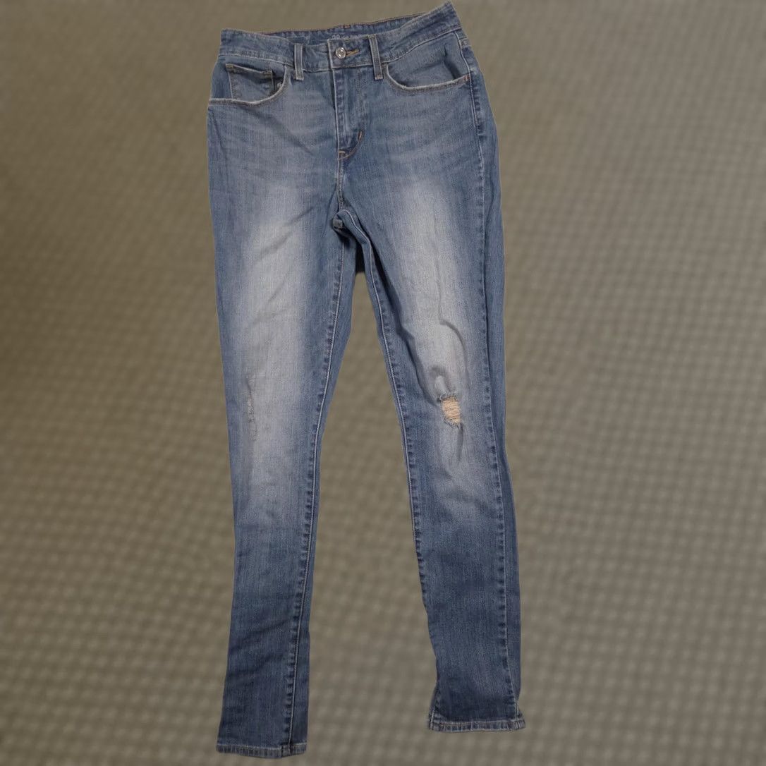 Levi's Levis Jeans Womens 28 Blue High Rise Skinny Distressed Stretch Denim Medium Wash Size 28" / US 6 / IT 42 - 1 Thumbnail