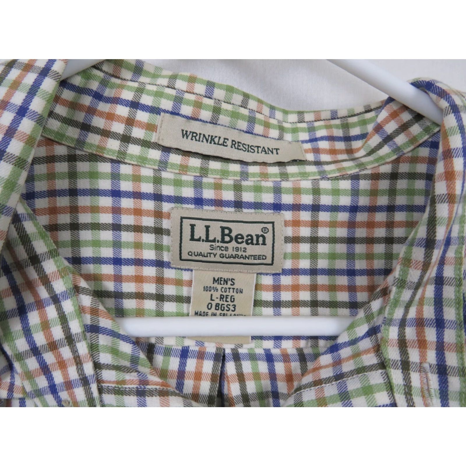 Vintage VINTAGE LL Bean Large Reg Wrinkle Resistant Plaid Button Down L/S Shirt Size US L / EU 52-54 / 3 - 4 Thumbnail