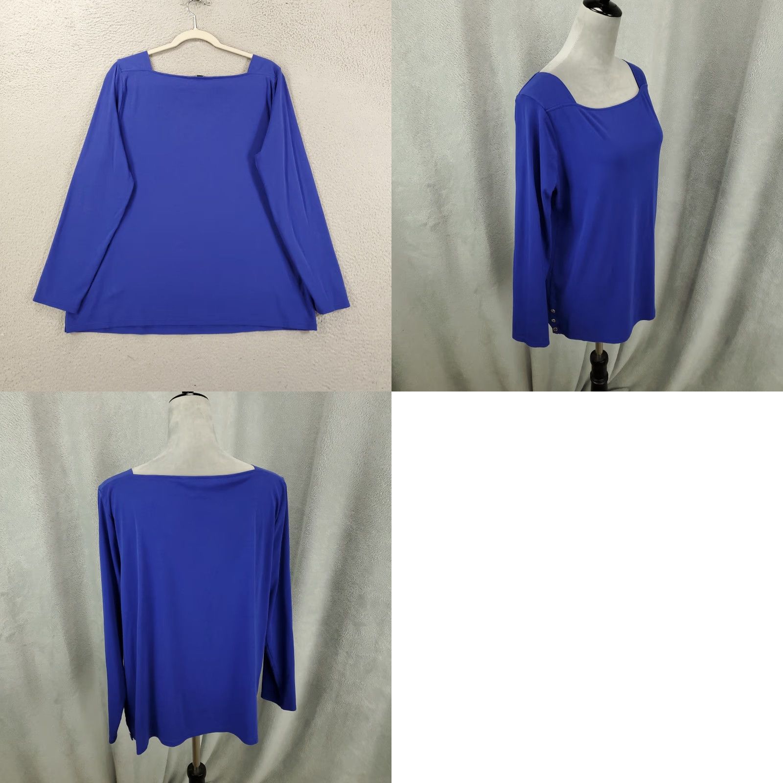 Ralph Lauren Lauren Ralph Lauren Shirt Womens 2X Blue Square Neck Button Accents Pullover Size XXL / US 16-18 / IT 52-54 - 8 Thumbnail