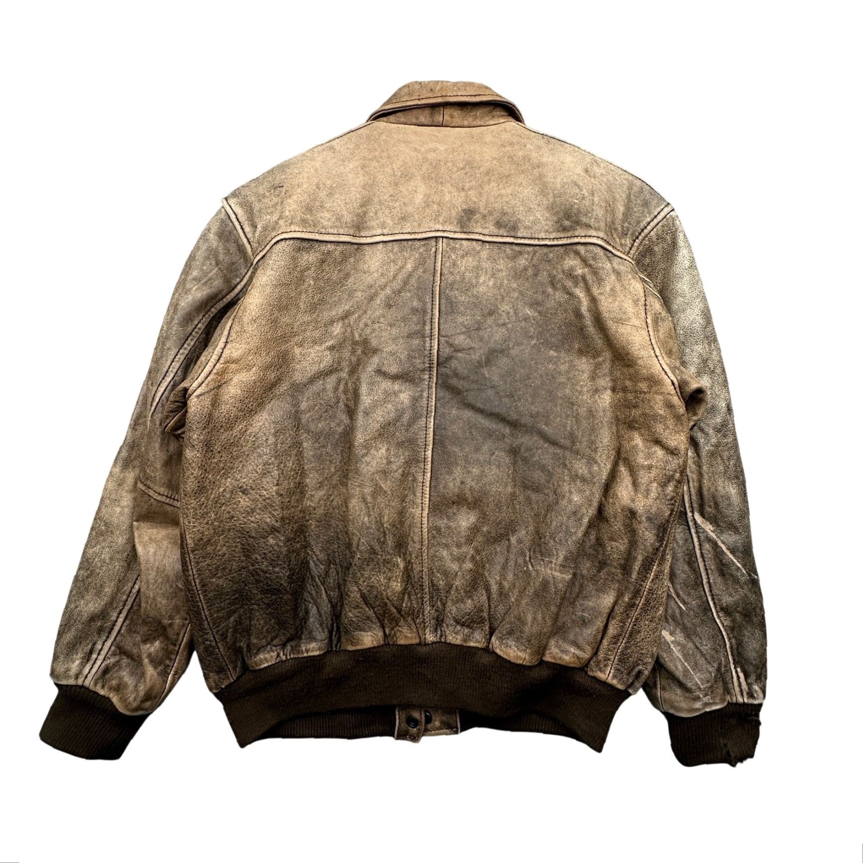 Vintage VINTAGE Aéropostale A-2 Bomber Leather Jacket Medium Brown Zip Flight Aviator Men M Brown Jacket Leather Mens Size US M / EU 48-50 / 2 - 2 Thumbnail