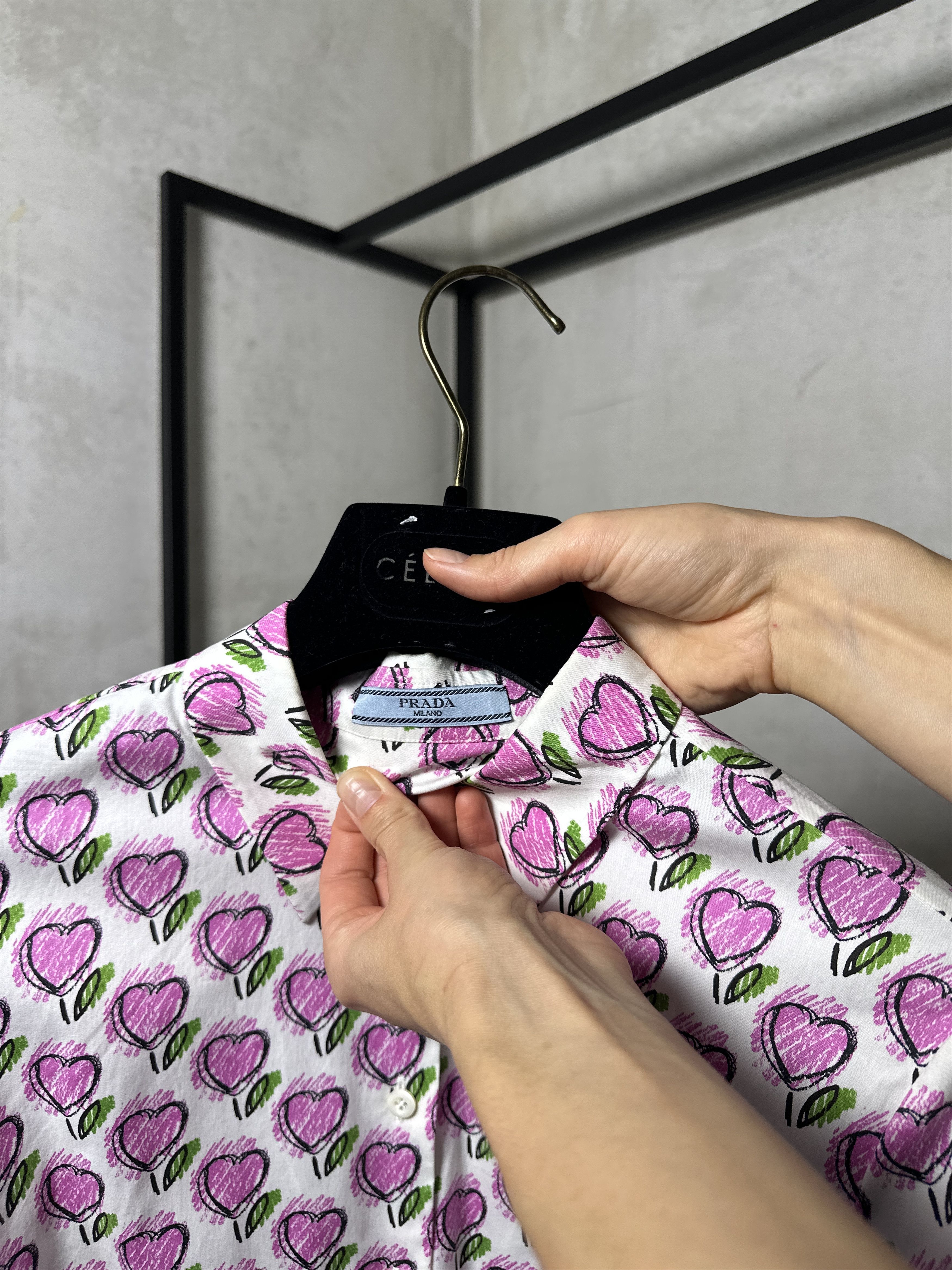 Prada Prada Heart Print Ruffle Shirt Size M / US 6-8 / IT 42-44 - 5 Thumbnail