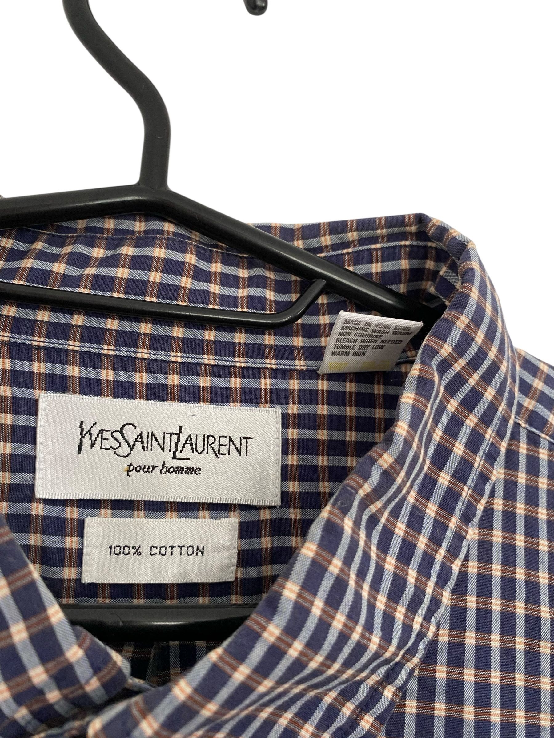Yves Saint Laurent YSL vintage checkered shirt Size US XL / EU 56 / 4 - 2 Thumbnail