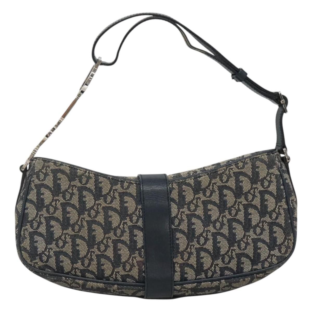 Dior DIOR Trotter Canvas Shoulder Bag Navy Silver Size ONE SIZE - 3 Thumbnail