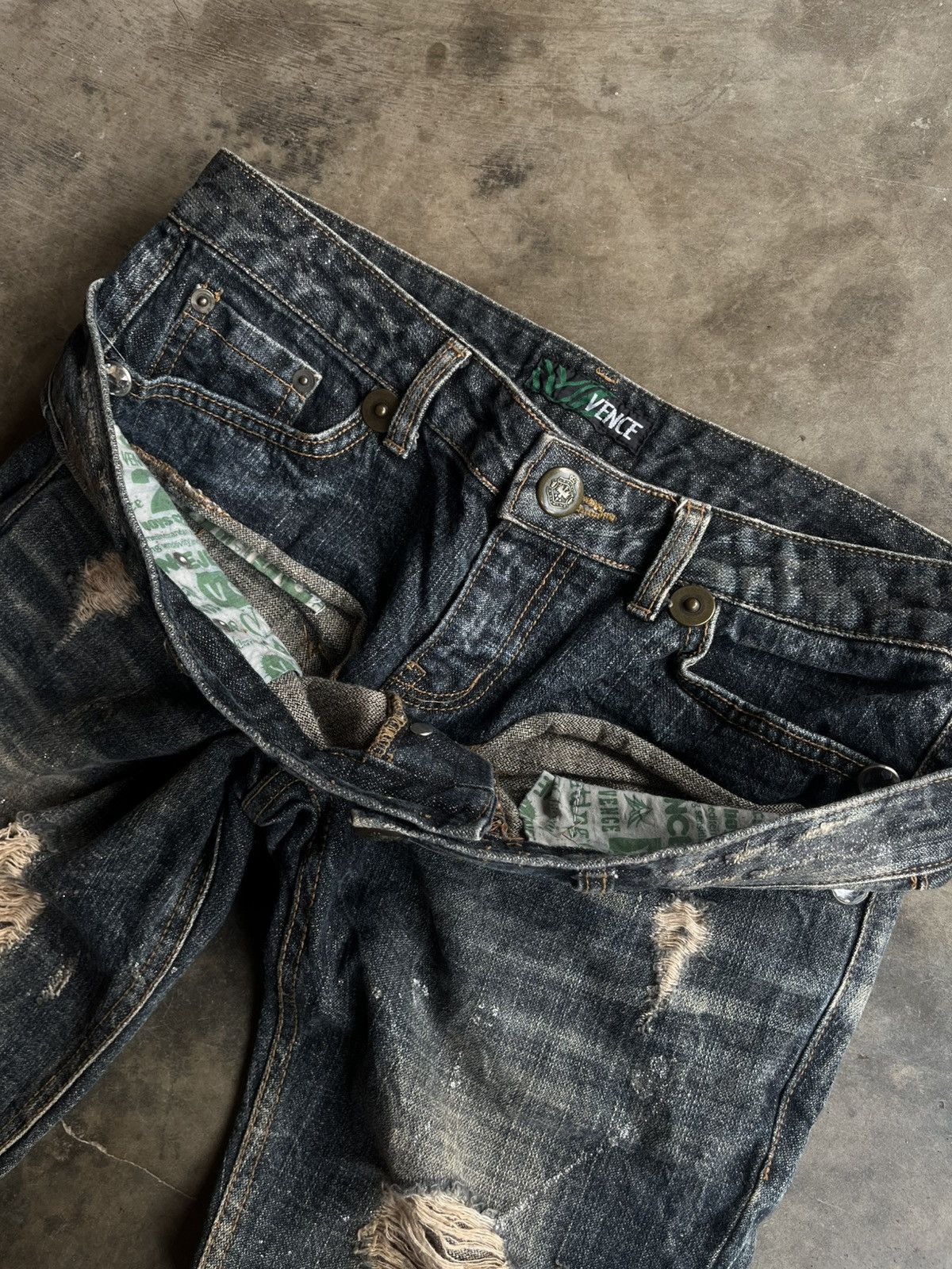 Isamu Katayama Backlash 2000s JAPANESE VENCE DISTRESSED FLARE BOOTCUT PANTS DENIM Size US 29 - 9 Thumbnail
