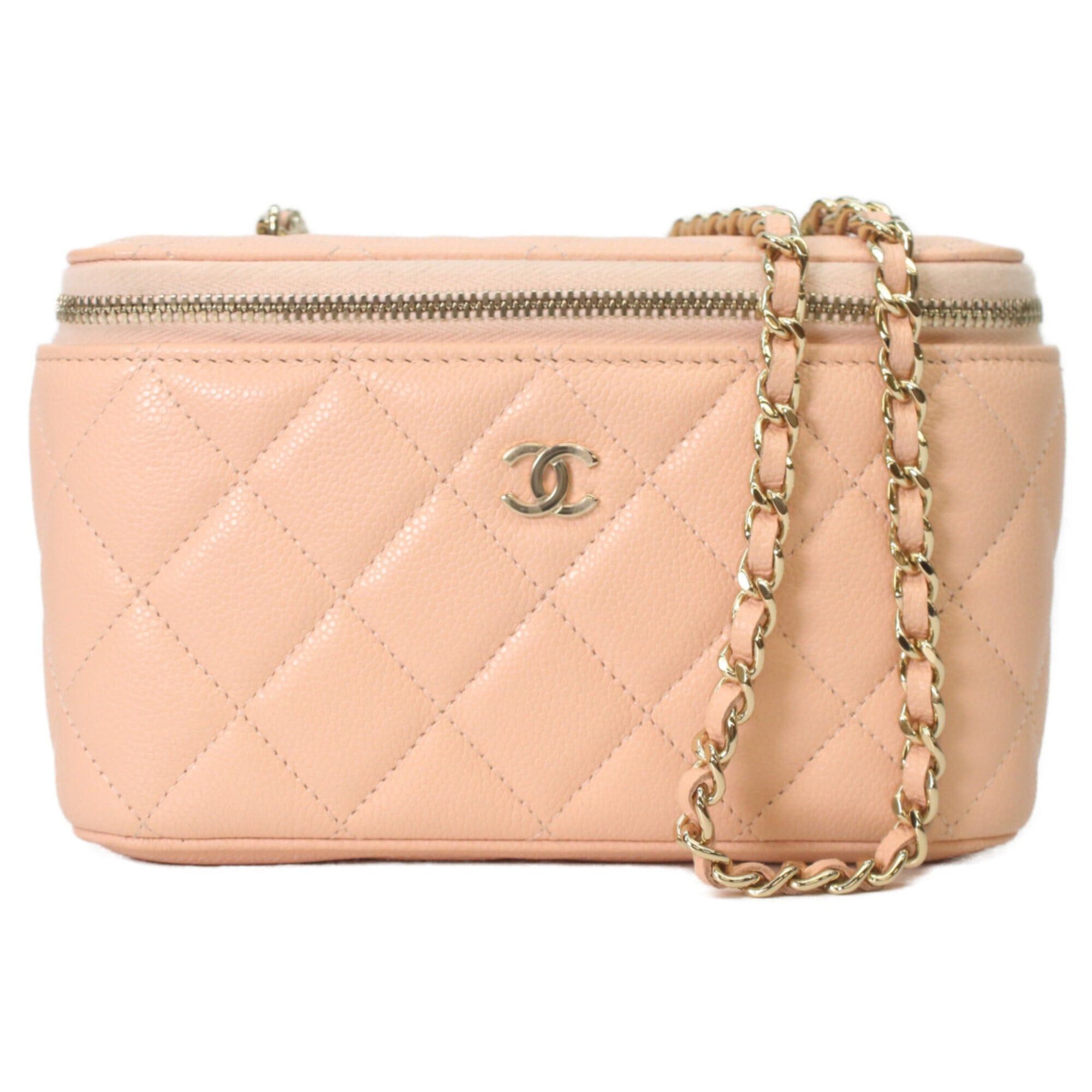 Chanel CHANEL AP1341 Pink Beige Caviar Leather Gold Hardware Chain Vanity Shoulder Bag for Women Size ONE SIZE - 1 Thumbnail